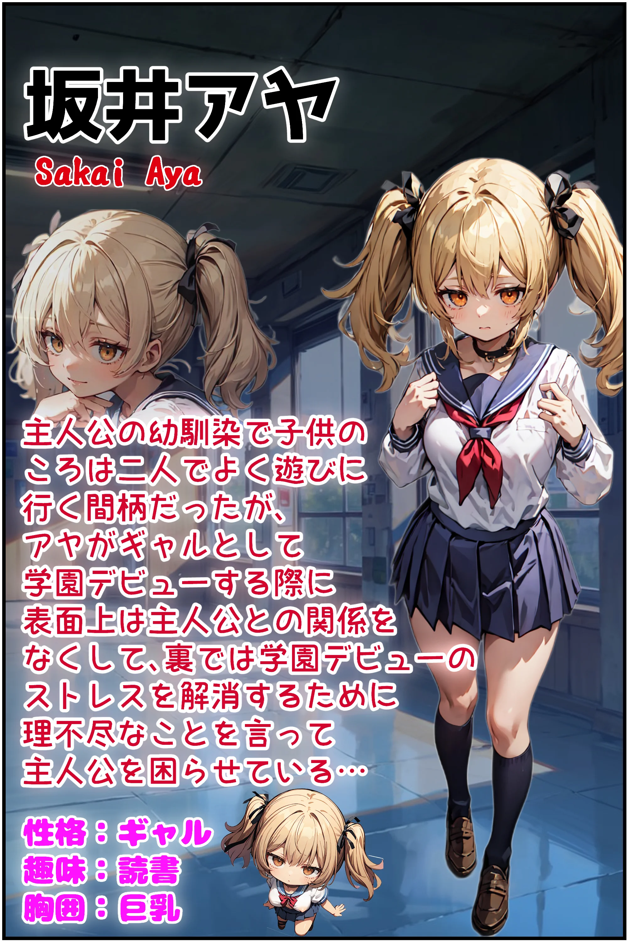 ジト目のギャルを犯してわからせる 制服・処女・巨乳 サンプル1ページ目（チェルファ）