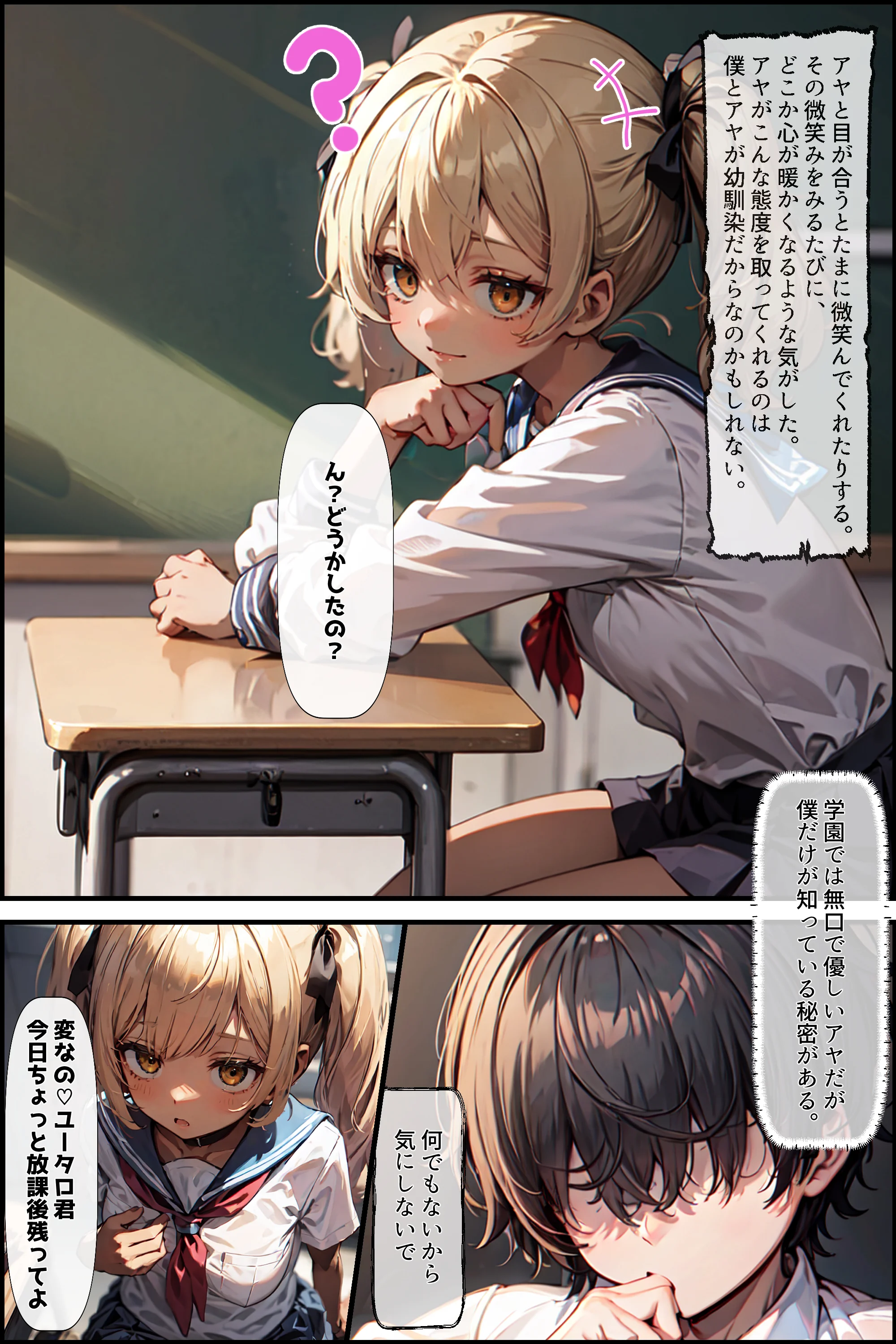 ジト目のギャルを犯してわからせる 制服・処女・巨乳 サンプル2ページ目（チェルファ）