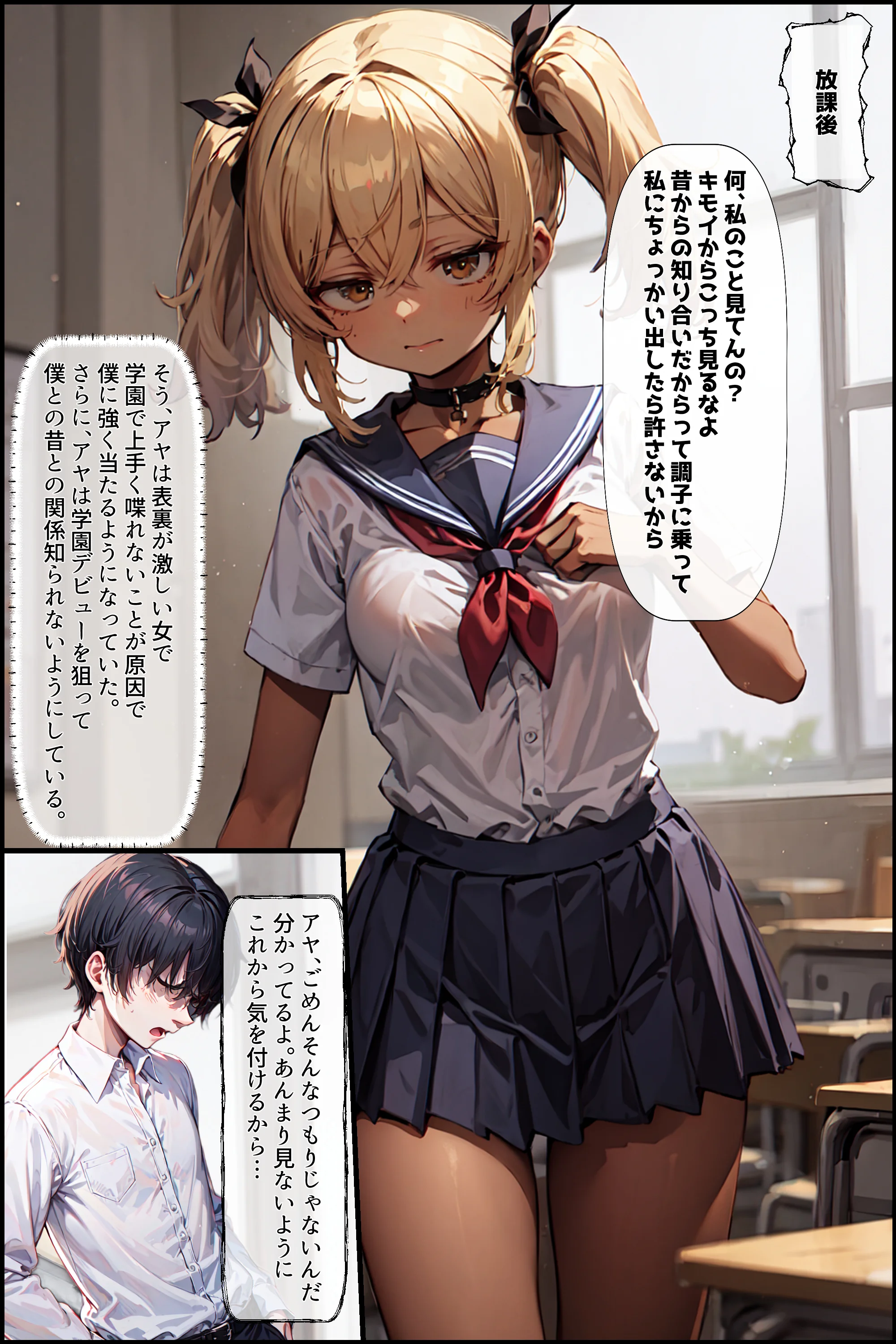ジト目のギャルを犯してわからせる 制服・処女・巨乳 サンプル3ページ目（チェルファ）
