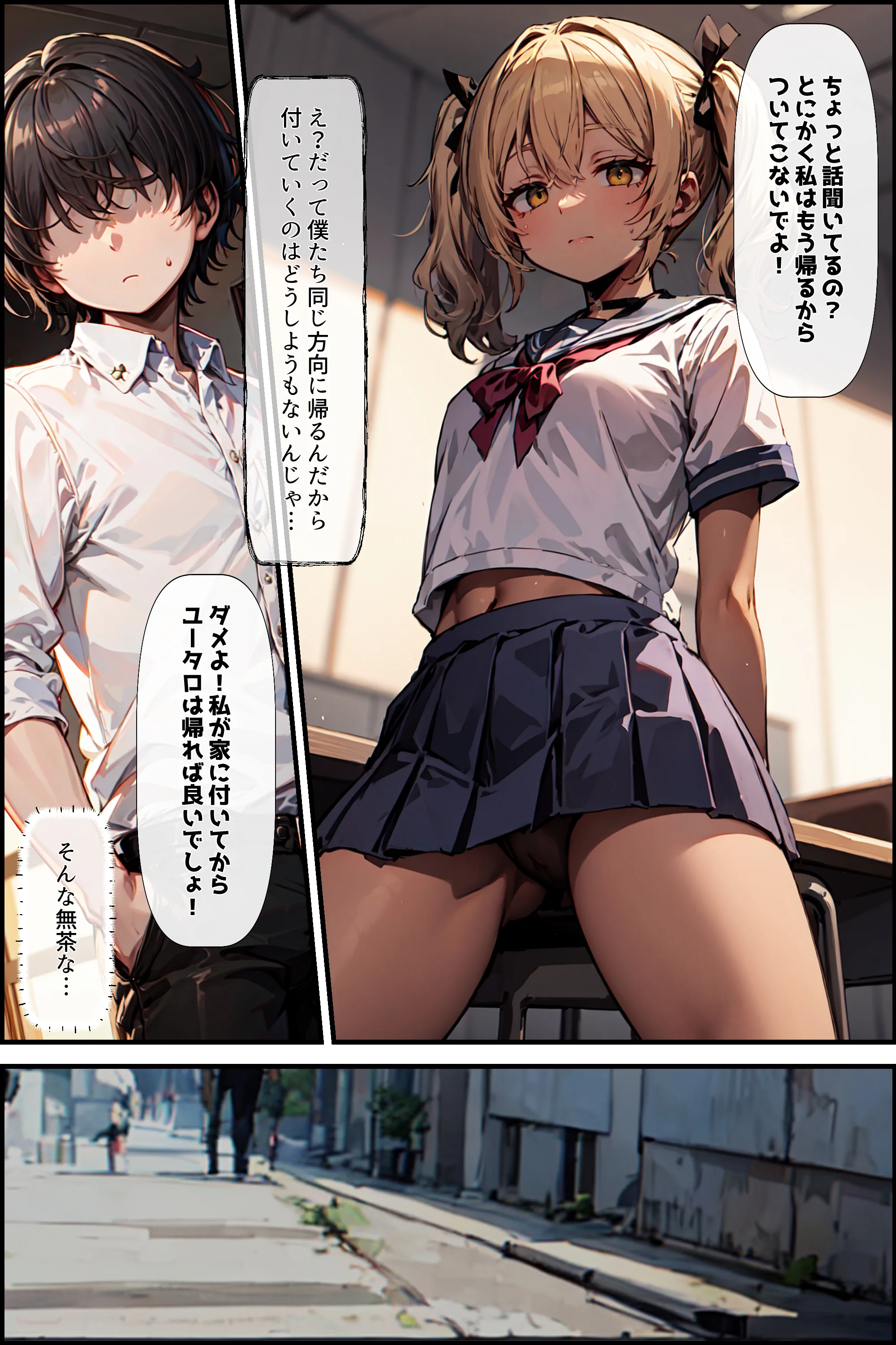 ジト目のギャルを犯してわからせる 制服・処女・巨乳 サンプル4ページ目（チェルファ）