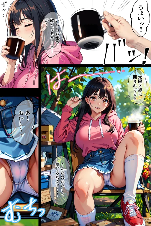 丸出しのソロキャン女子を青空の下で中出し種付け 処女・巨乳・ぽっちゃり サンプル7ページ目（キクヤ）