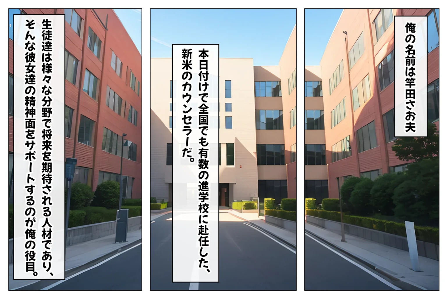 JKハーレム学園〜ハメてもハメても終わらない女子校生だらけのハーレム中出し学園生活〜【1ぺージ1コマのマンガ風完全ストーリー】 制服・処女・学園もの サンプル2ページ目（変態マジシャン）