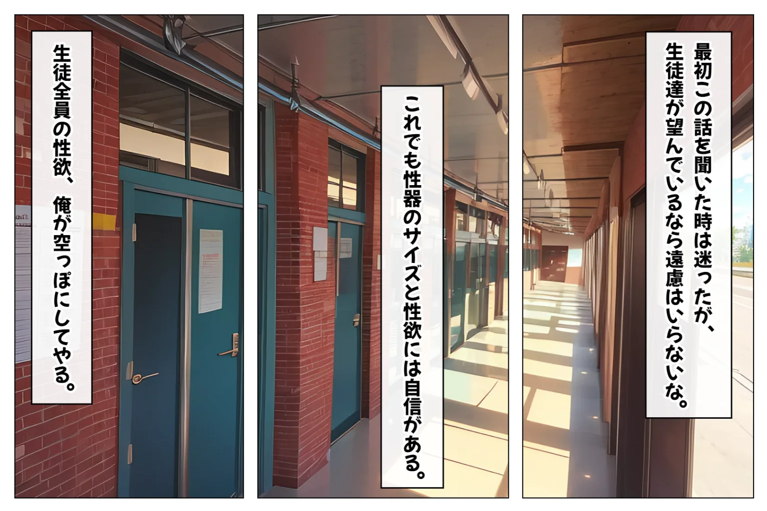 JKハーレム学園〜ハメてもハメても終わらない女子校生だらけのハーレム中出し学園生活〜【1ぺージ1コマのマンガ風完全ストーリー】 制服・処女・学園もの サンプル12ページ目（変態マジシャン）