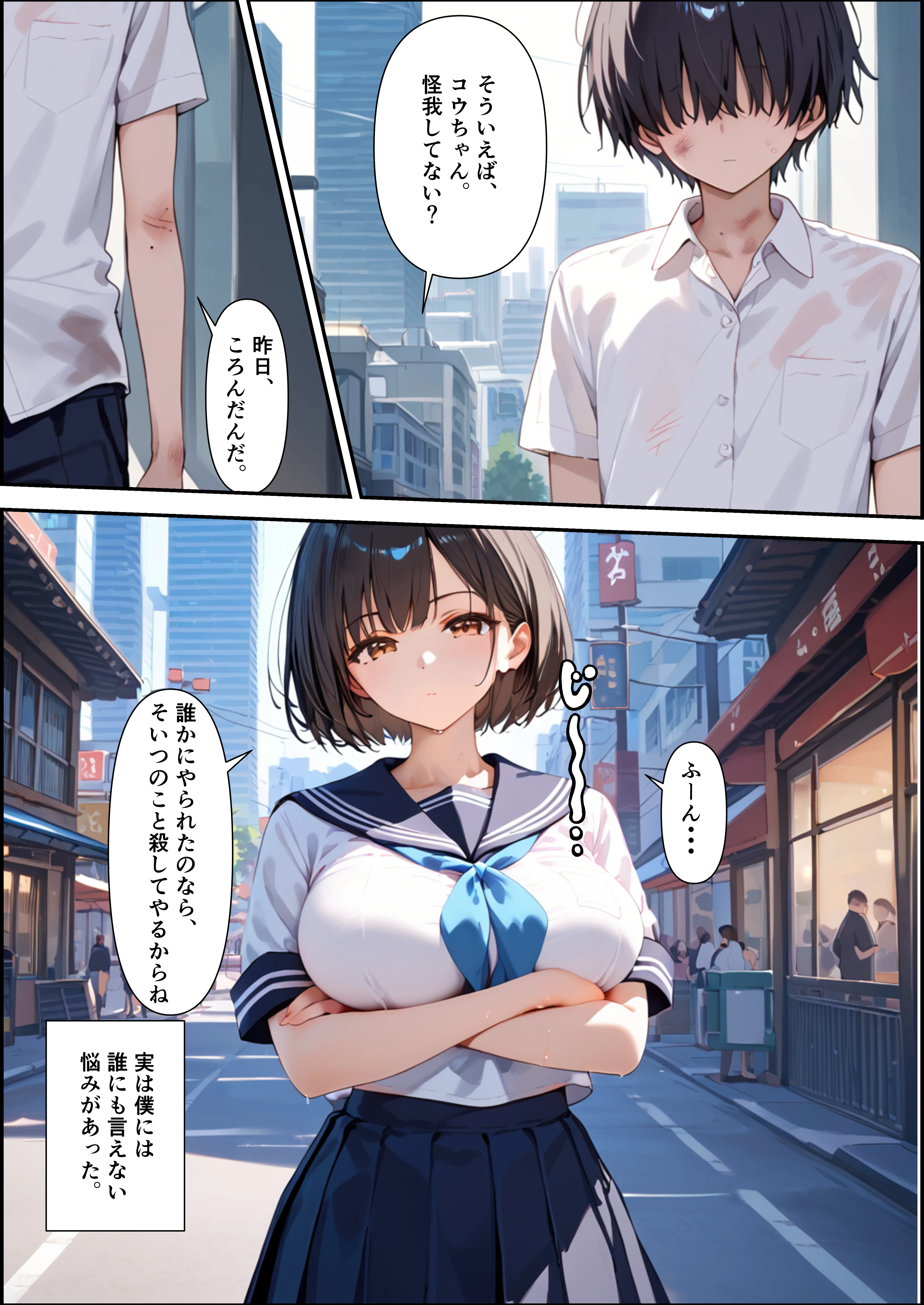 ボクを守るために不良の性奴●になっても絶対に堕ちないカノジョ 辱め・制服・学園もの サンプル5ページ目（バベル太郎）