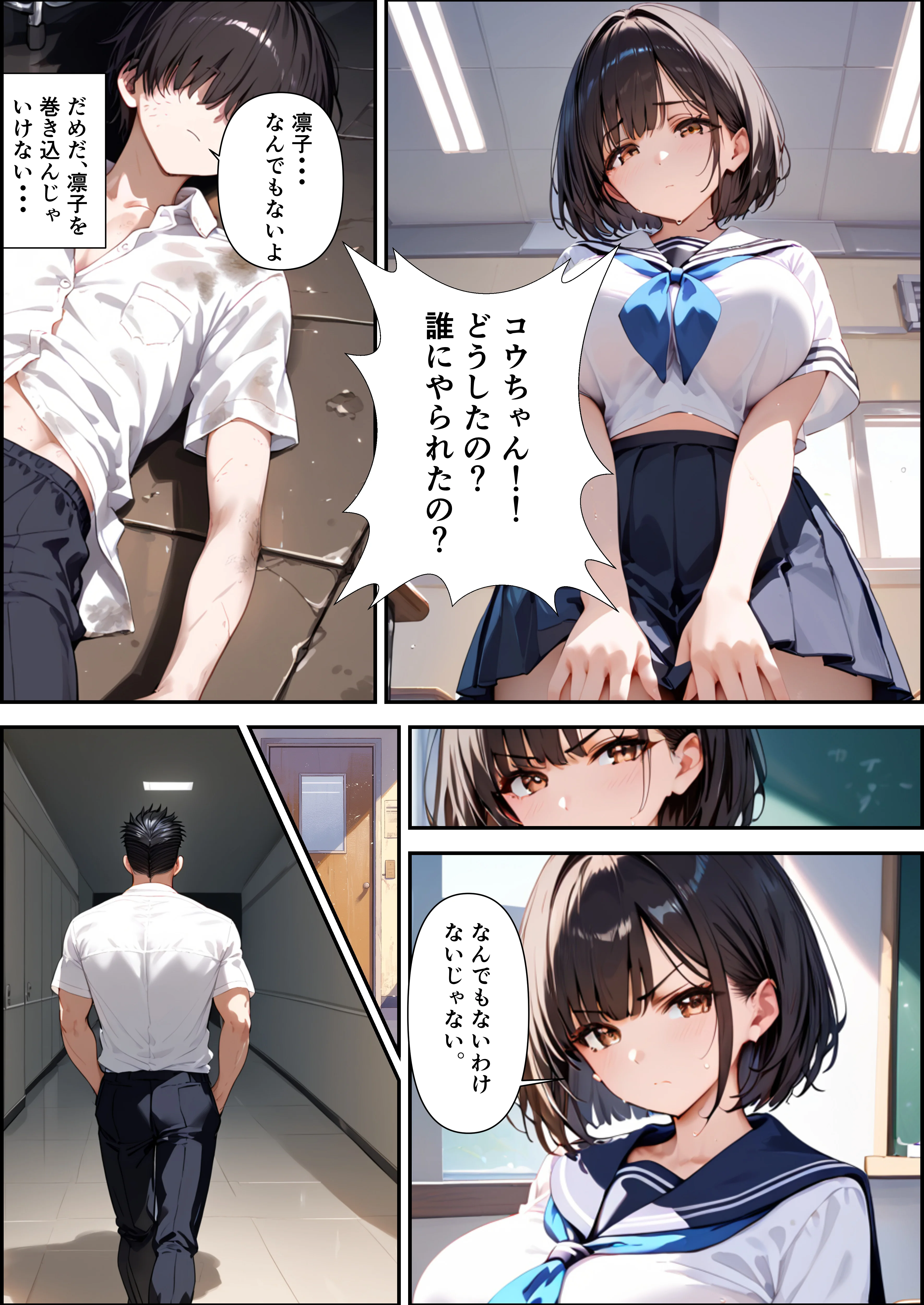 ボクを守るために不良の性奴●になっても絶対に堕ちないカノジョ 辱め・制服・学園もの サンプル9ページ目（バベル太郎）