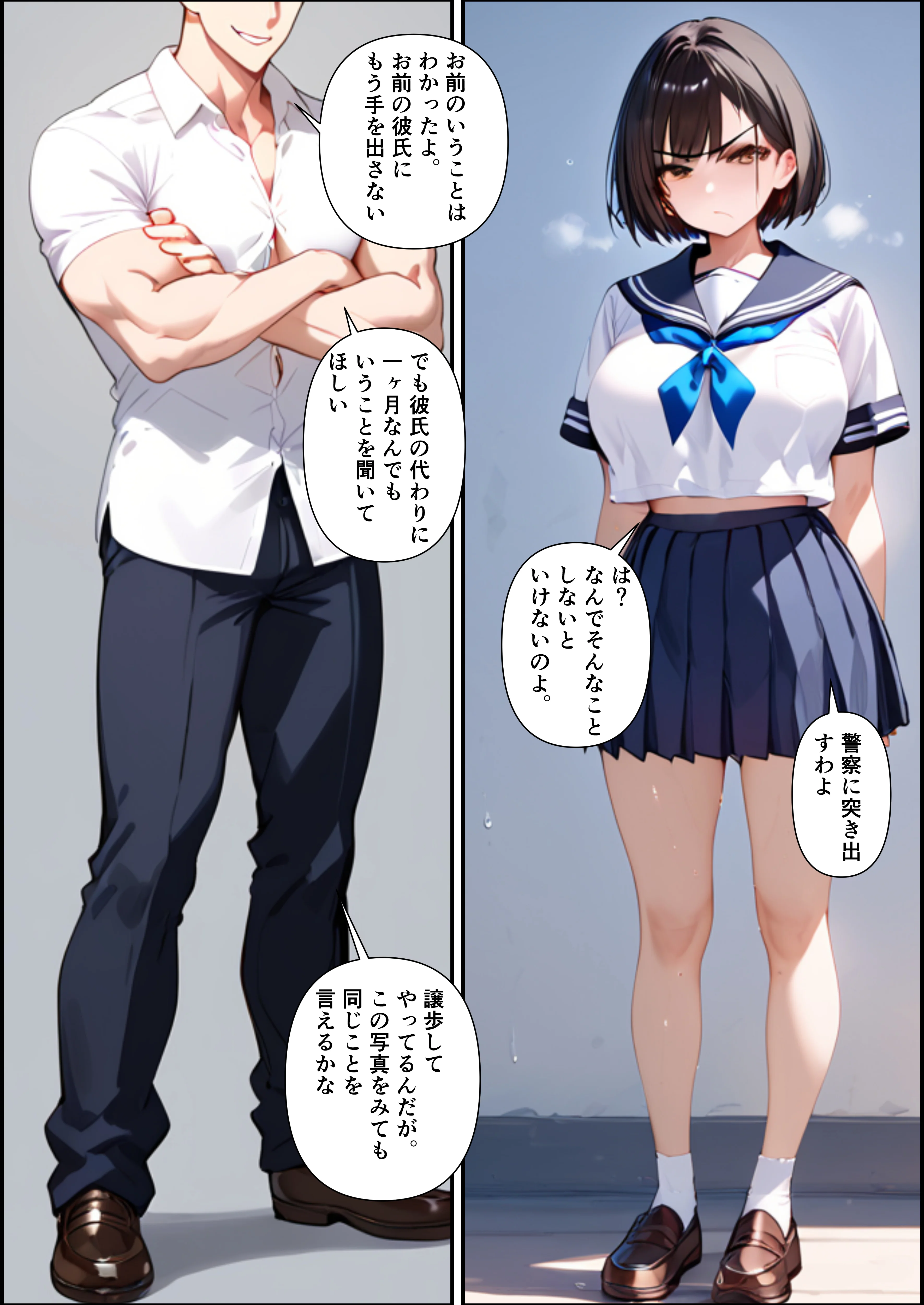 ボクを守るために不良の性奴●になっても絶対に堕ちないカノジョ 辱め・制服・学園もの サンプル12ページ目（バベル太郎）