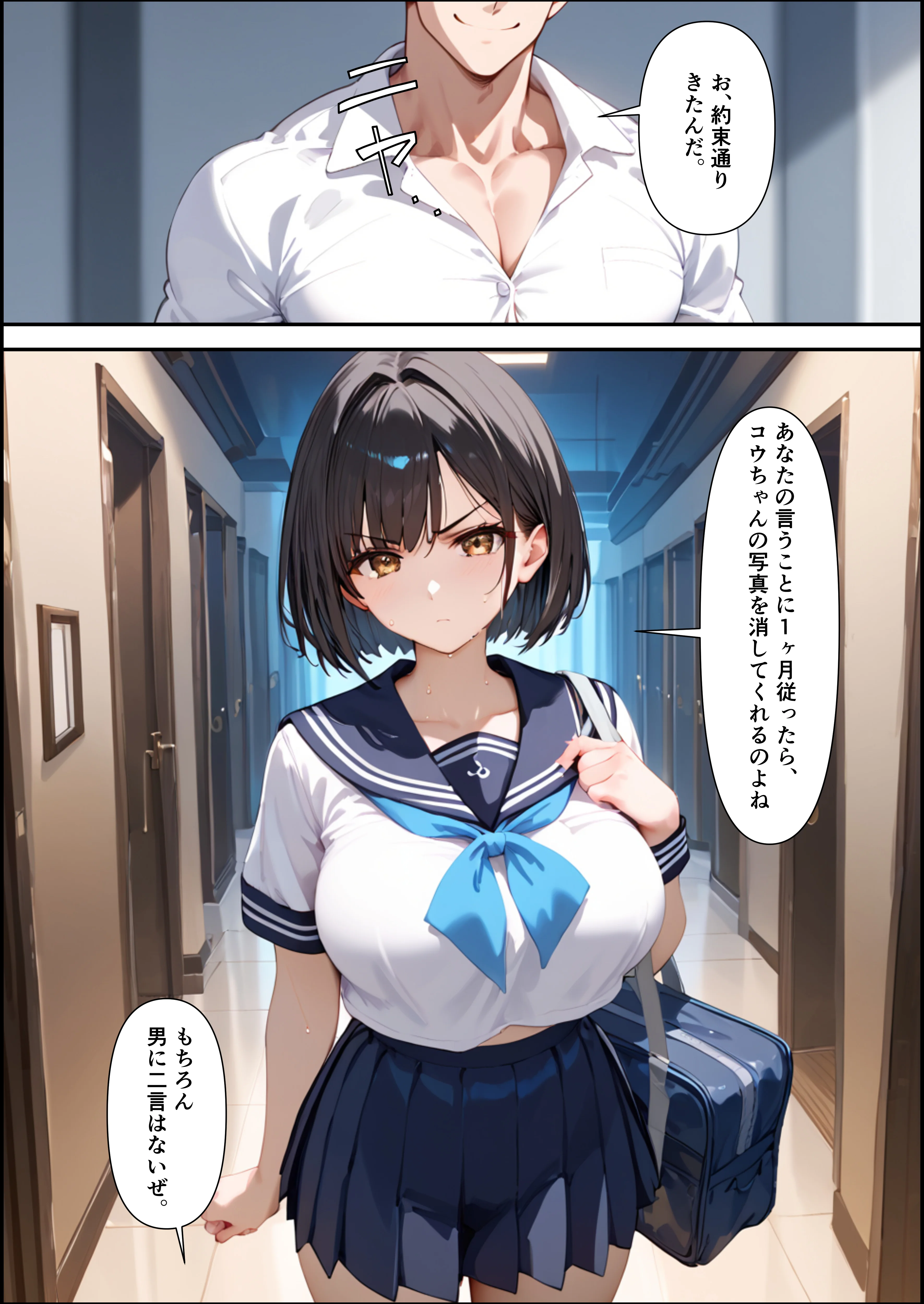 ボクを守るために不良の性奴●になっても絶対に堕ちないカノジョ 辱め・制服・学園もの サンプル14ページ目（バベル太郎）