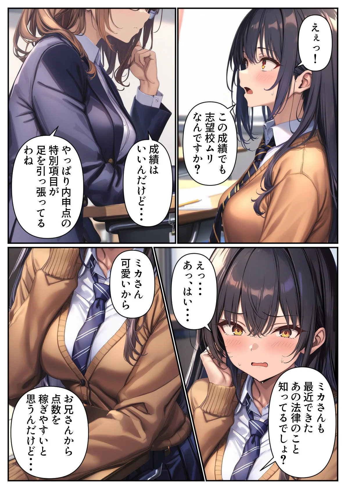 妹が内申点のためにエッチなことをしてとお願いしに来たのだが 処女・近親相姦・中出し サンプル1ページ目（パルテノンの宴）