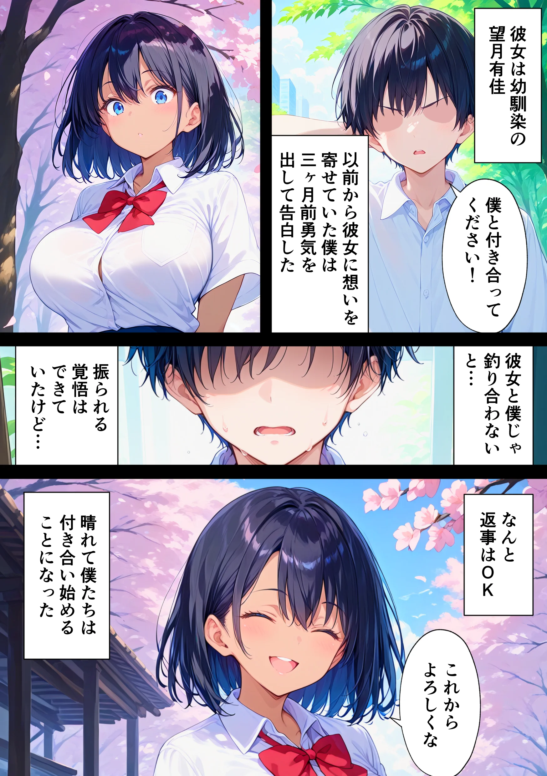 陸上部部長で幼馴染の強気な彼女が催●おじさんに寝取られ孕まされる話 制服・学園もの・巨乳 サンプル6ページ目（ぶるーと）