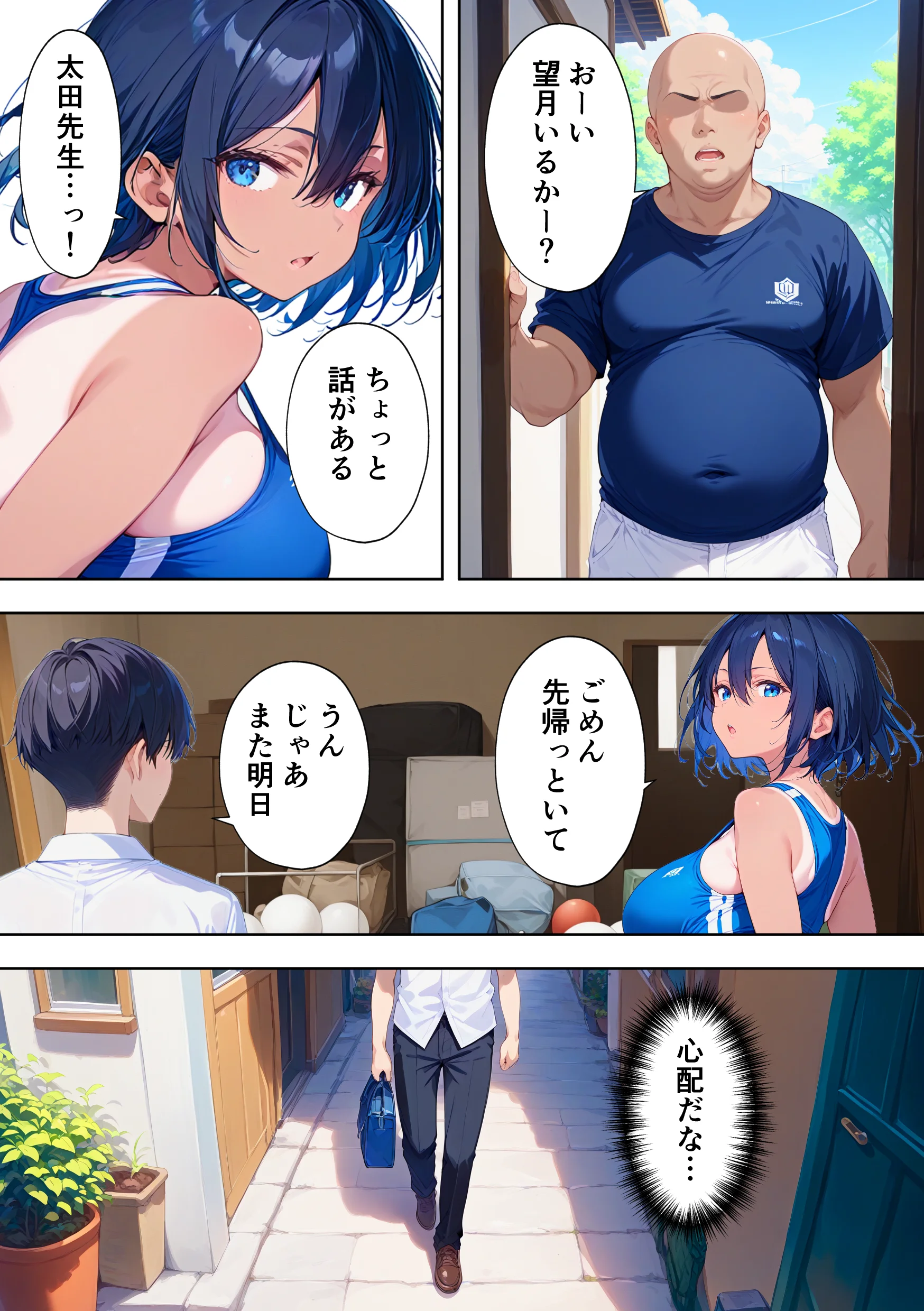 陸上部部長で幼馴染の強気な彼女が催●おじさんに寝取られ孕まされる話 制服・学園もの・巨乳 サンプル7ページ目（ぶるーと）