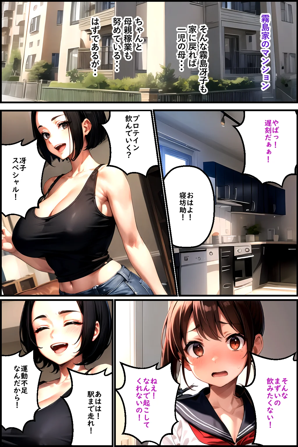 母娘娯楽（ゲーム）〜娘の彼氏に堕とされて〜 母親編 制服・異物挿入・人妻・主婦 サンプル5ページ目（ピンク堂書店）