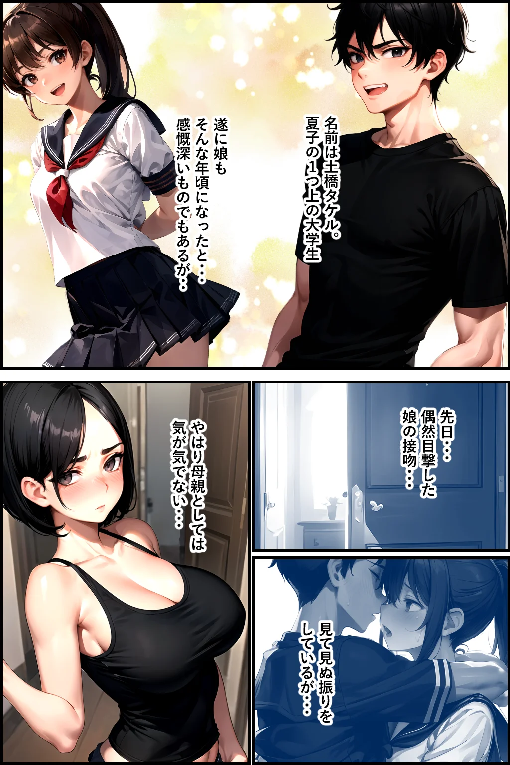 母娘娯楽（ゲーム）〜娘の彼氏に堕とされて〜 母親編 制服・異物挿入・人妻・主婦 サンプル6ページ目（ピンク堂書店）