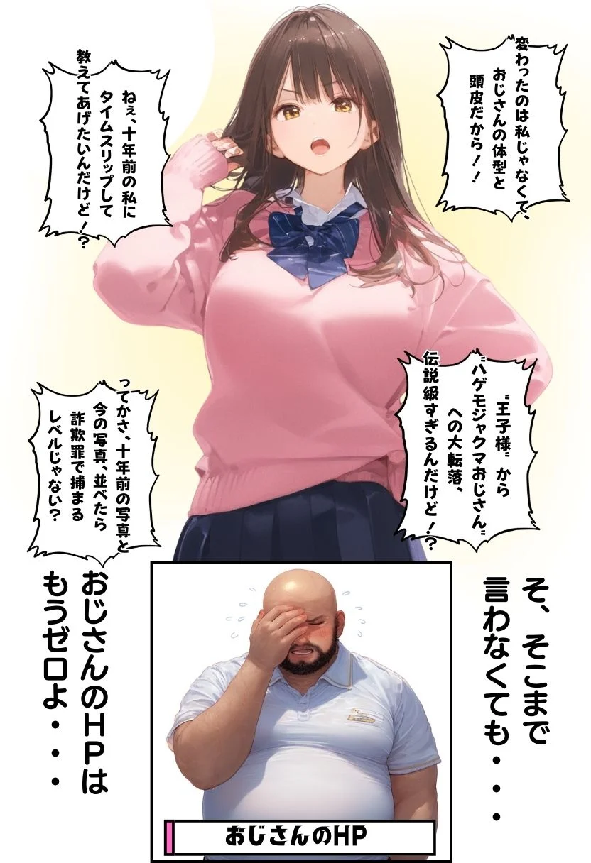 お隣のツンデレギャルがおじさんからちんぽ借りる話 制服・ギャル・中出し サンプル10ページ目（竿役が種付けおじさんじゃないとヌケないんだが・・・）