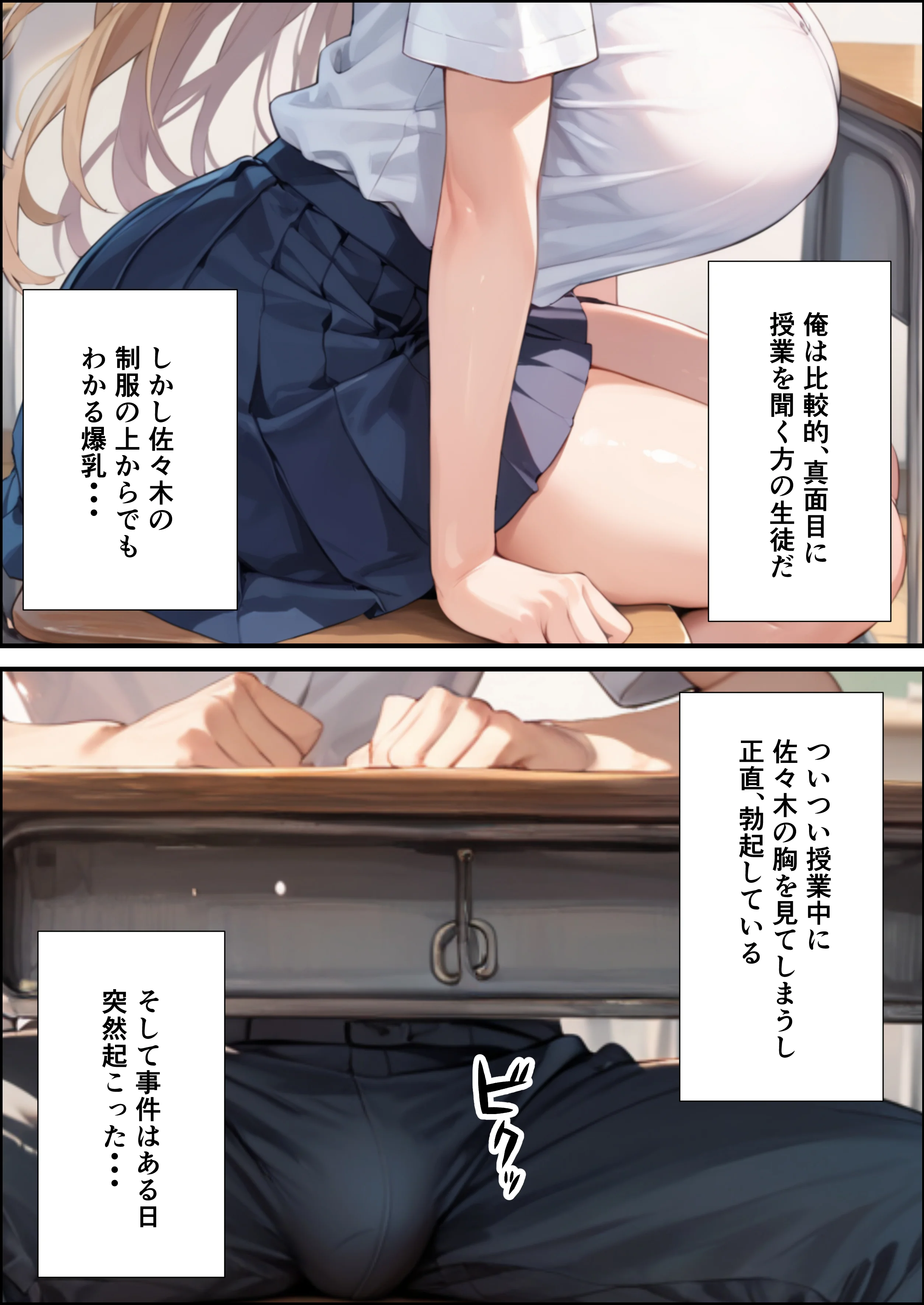 陰キャの俺が隣の席のギャルJKの爆乳を眺めてたら襲われた話【体験版20P】 制服・学園もの・巨乳 サンプル4ページ目（くろも！のドリームランド）