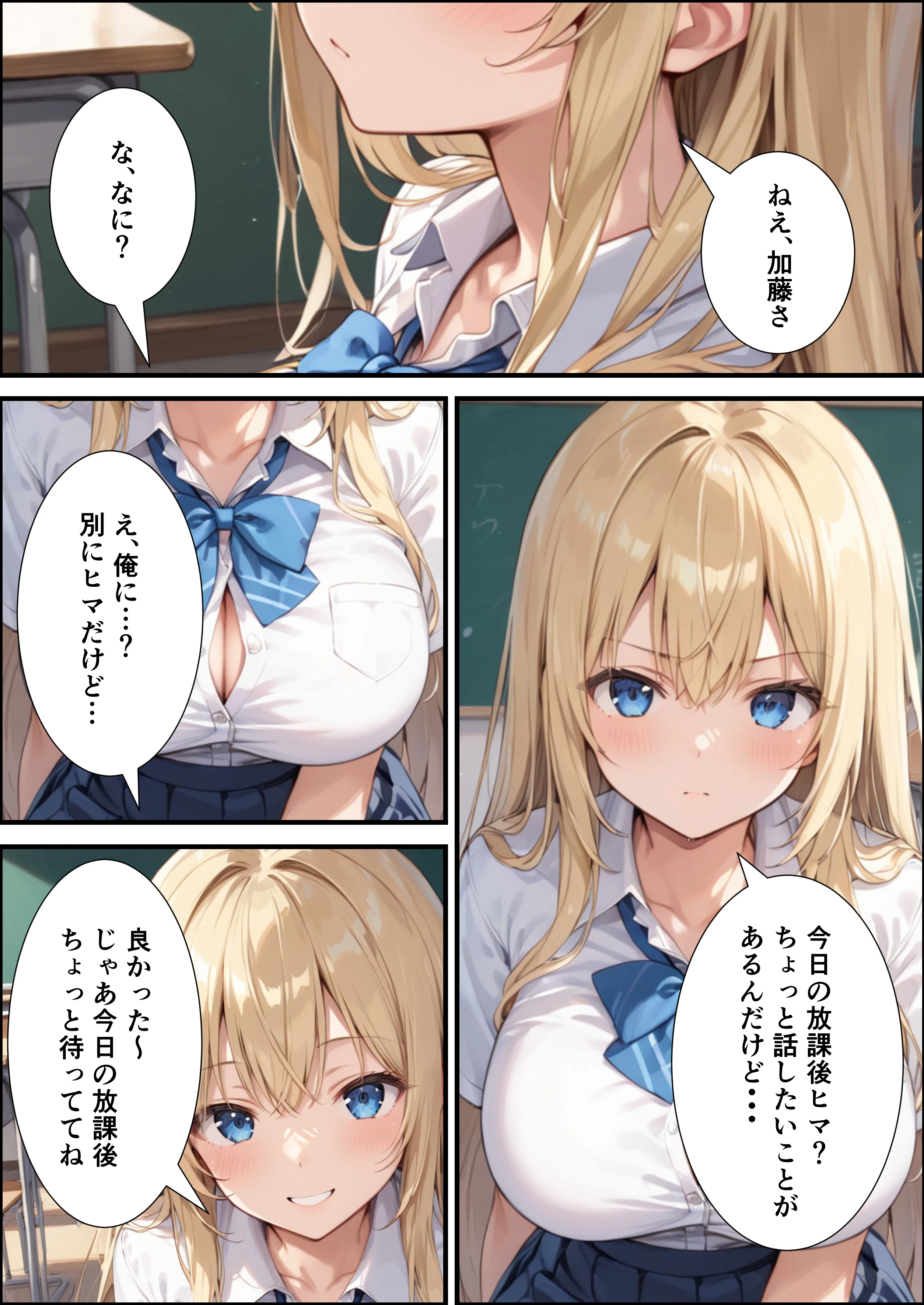 陰キャの俺が隣の席のギャルJKの爆乳を眺めてたら襲われた話【体験版20P】 制服・学園もの・巨乳 サンプル5ページ目（くろも！のドリームランド）