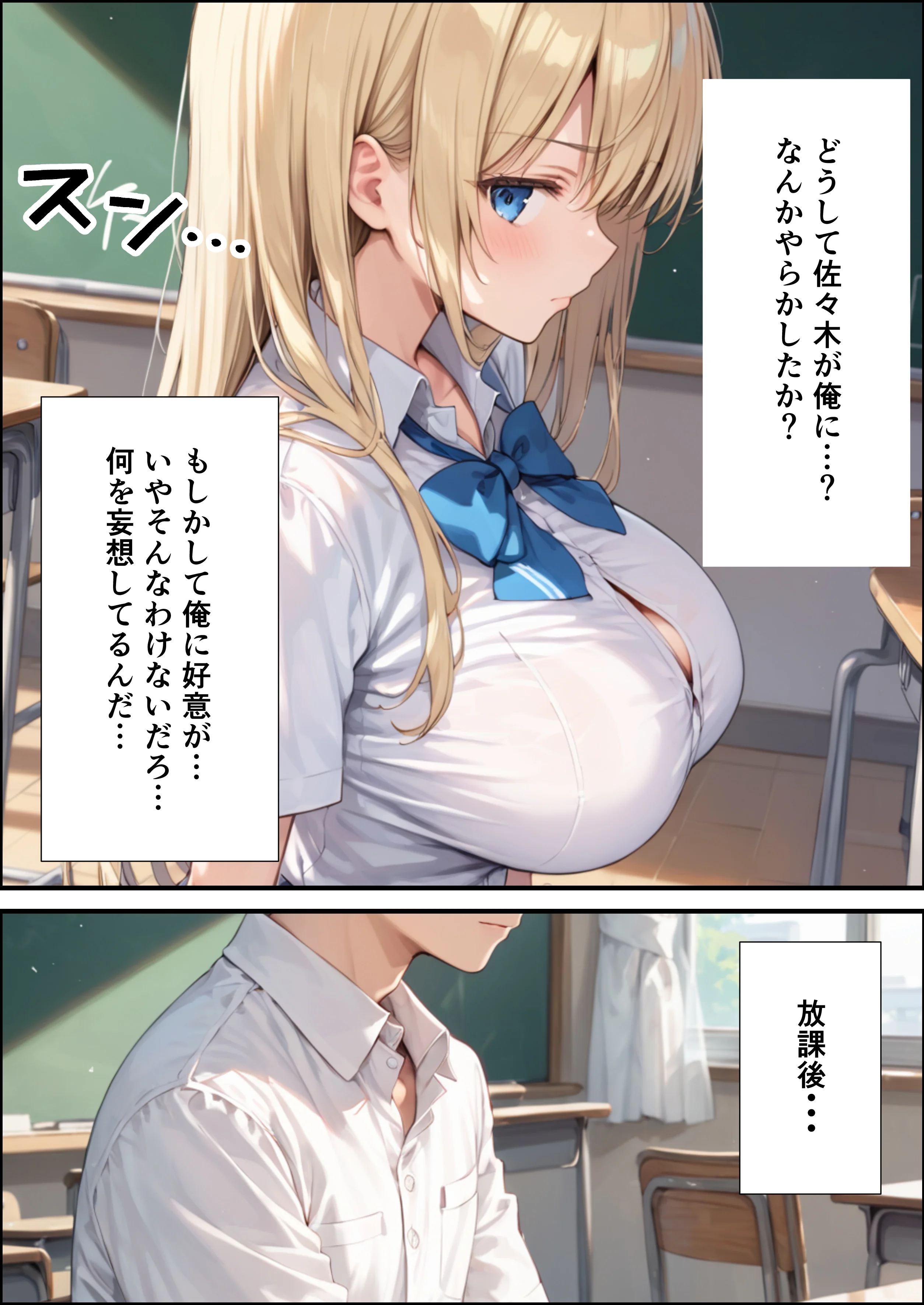 陰キャの俺が隣の席のギャルJKの爆乳を眺めてたら襲われた話【体験版20P】 制服・学園もの・巨乳 サンプル6ページ目（くろも！のドリームランド）