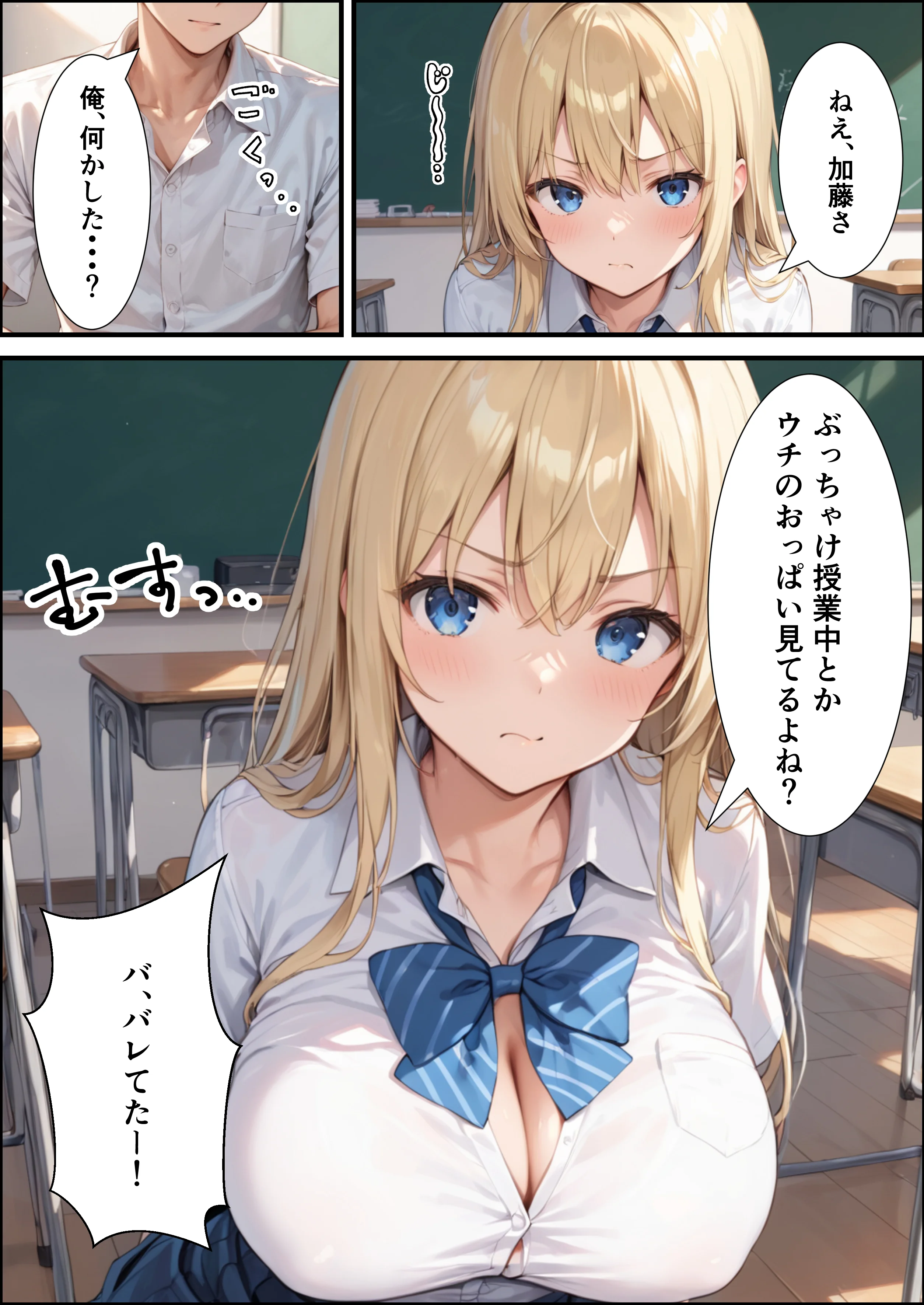 陰キャの俺が隣の席のギャルJKの爆乳を眺めてたら襲われた話【体験版20P】 制服・学園もの・巨乳 サンプル7ページ目（くろも！のドリームランド）