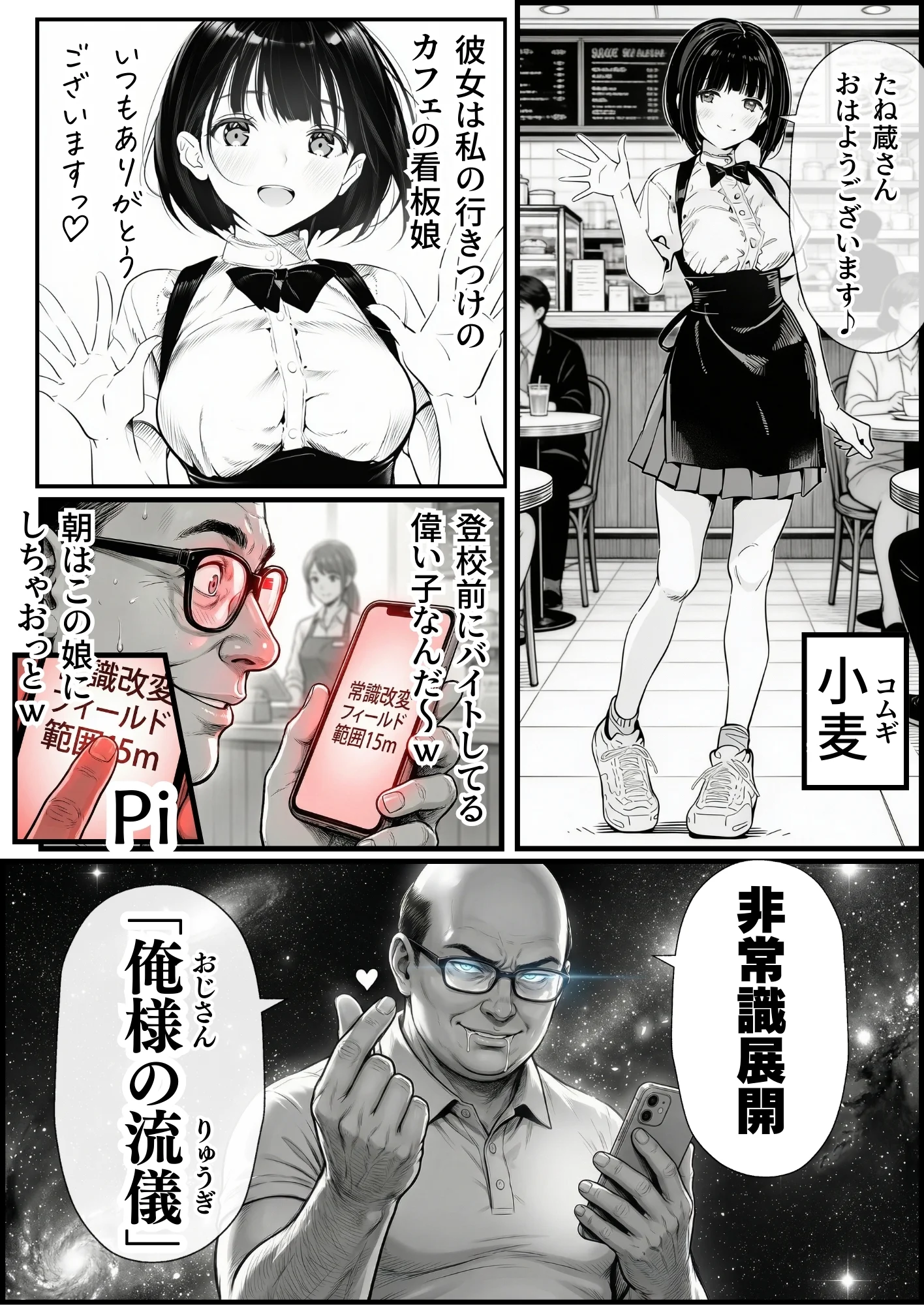 操作系チート能力に覚醒したメタボおじさんが最強スマホで美少女種付け性活 オナニー・フェラ・中出し サンプル5ページ目