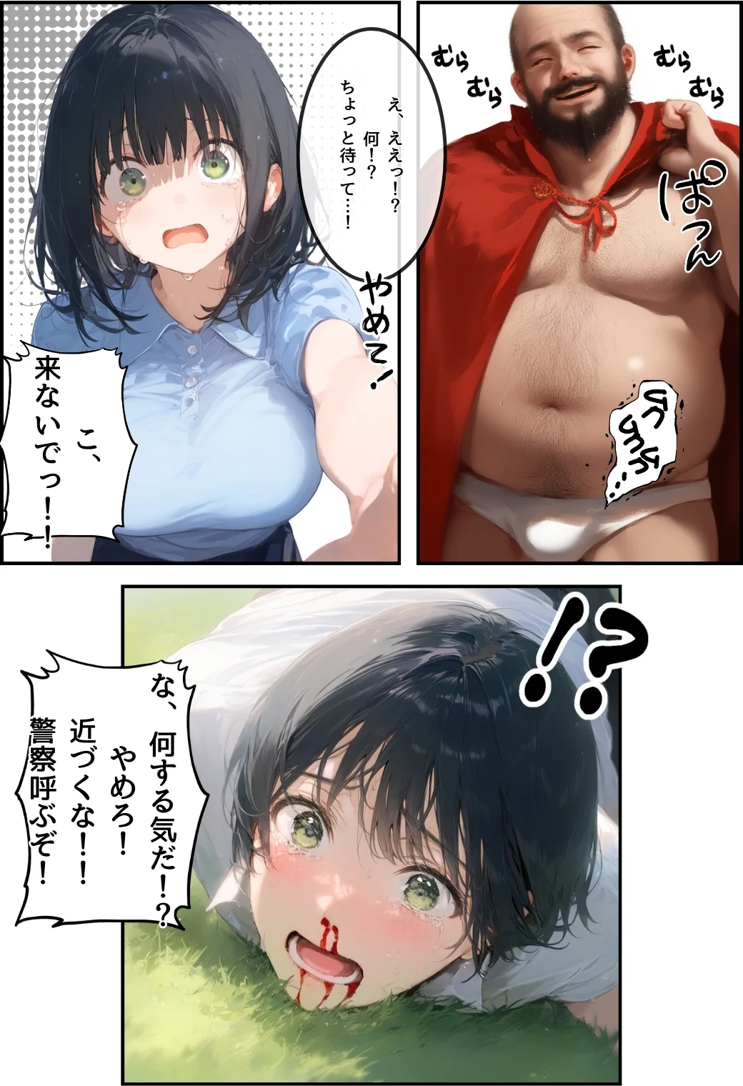 とんでも！ボッキーマン。〜彼氏の前で彼女を寝取ってボッキー！の巻〜 ギャグ・コメディ・巨乳・寝取り・寝取られ・NTR サンプル12ページ目（竿役が種付けおじさんじゃないとヌケないんだが・・・）