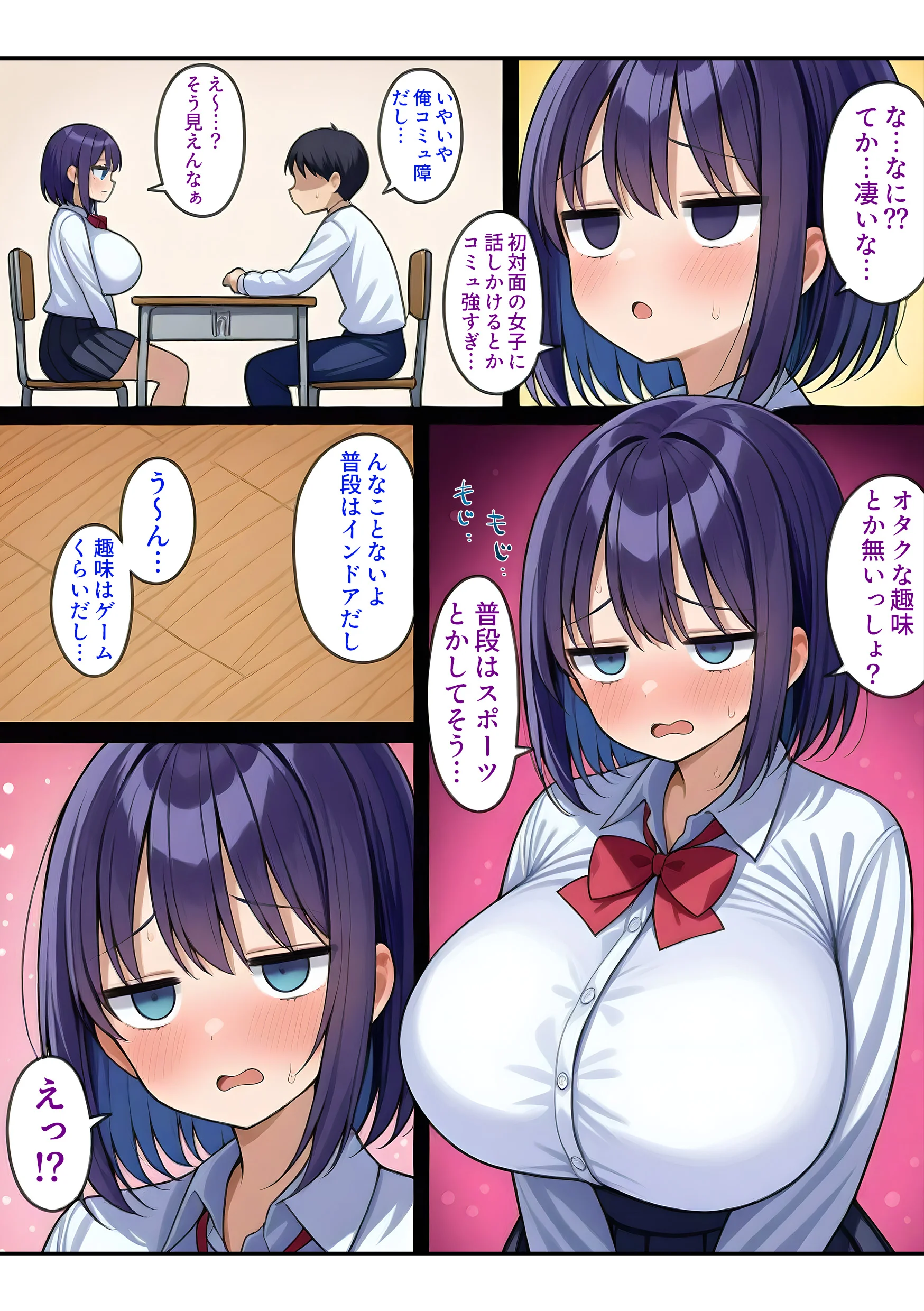 ジト目巨乳のゲームオタクJKと中出しセックスする話 処女・巨乳・中出し サンプル3ページ目（ぬるぬるアニメ）