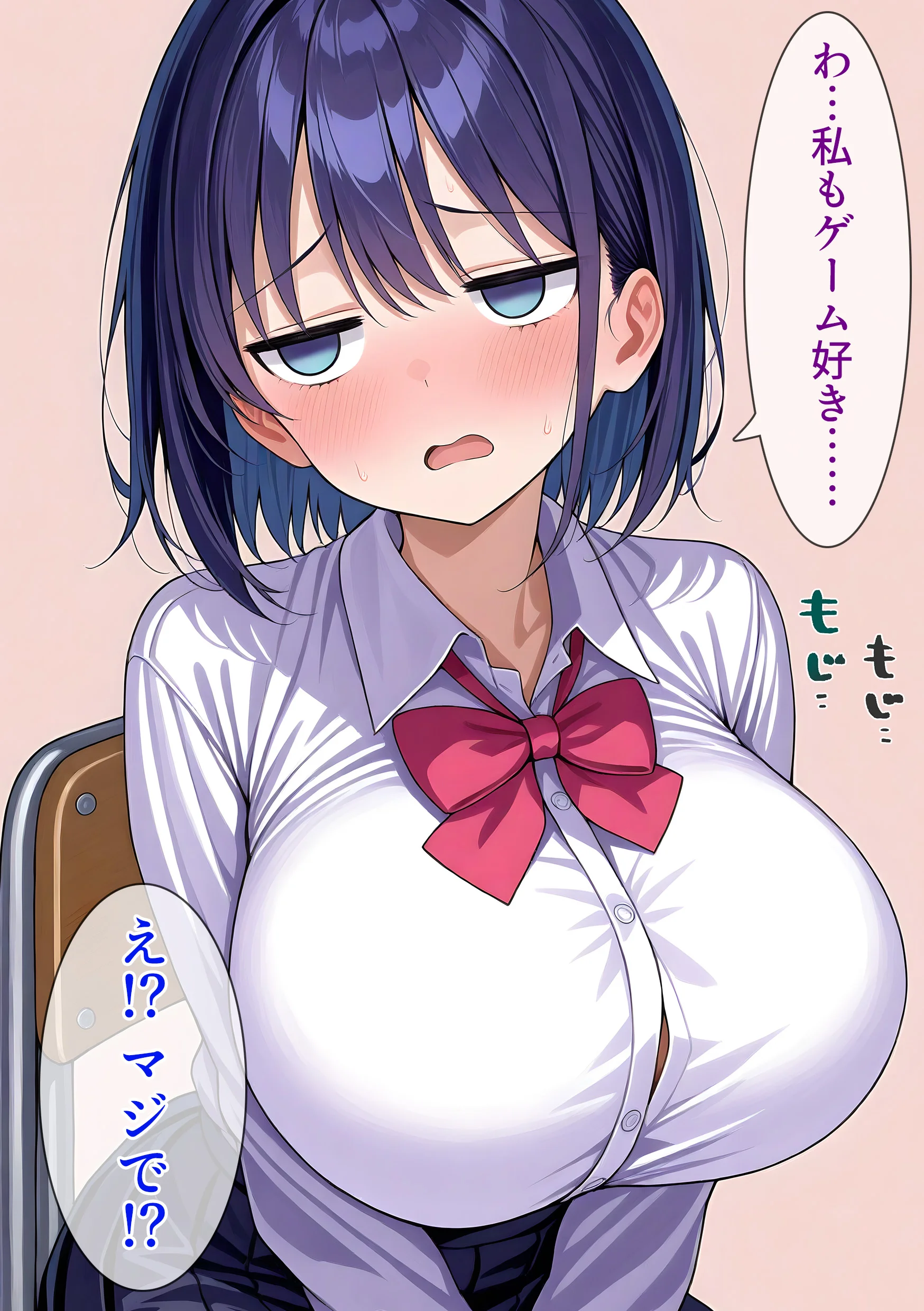 ジト目巨乳のゲームオタクJKと中出しセックスする話 処女・巨乳・中出し サンプル4ページ目（ぬるぬるアニメ）