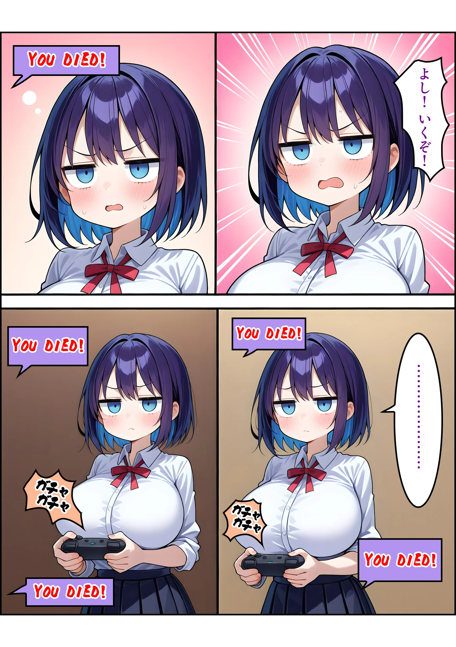 ジト目巨乳のゲームオタクJKと中出しセックスする話 処女・巨乳・中出し サンプル13ページ目（ぬるぬるアニメ）