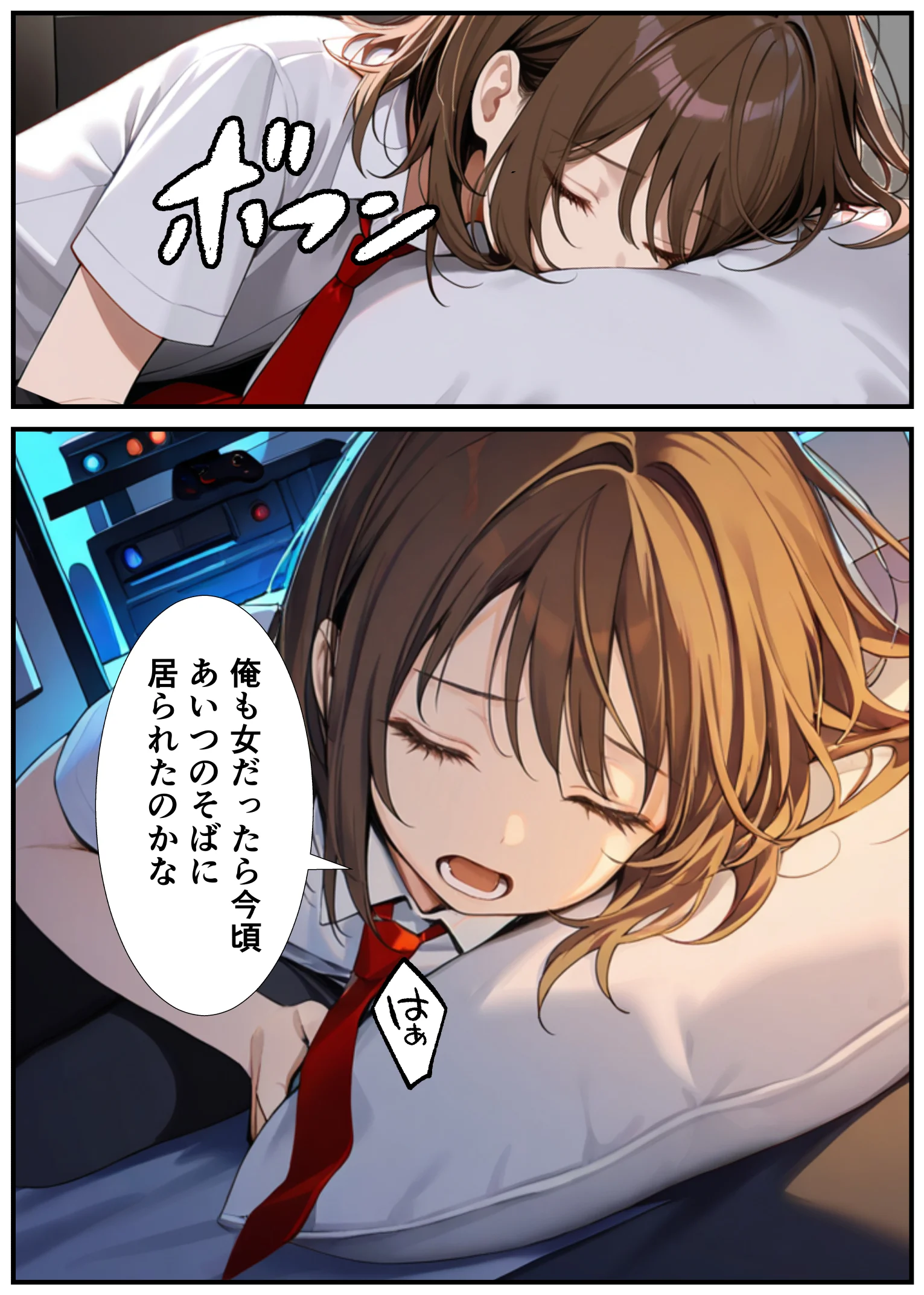 女体化したので大好きだった親友を寝取った話 制服・性転換・女体化・幼なじみ サンプル5ページ目（悪魔ほろほろ）