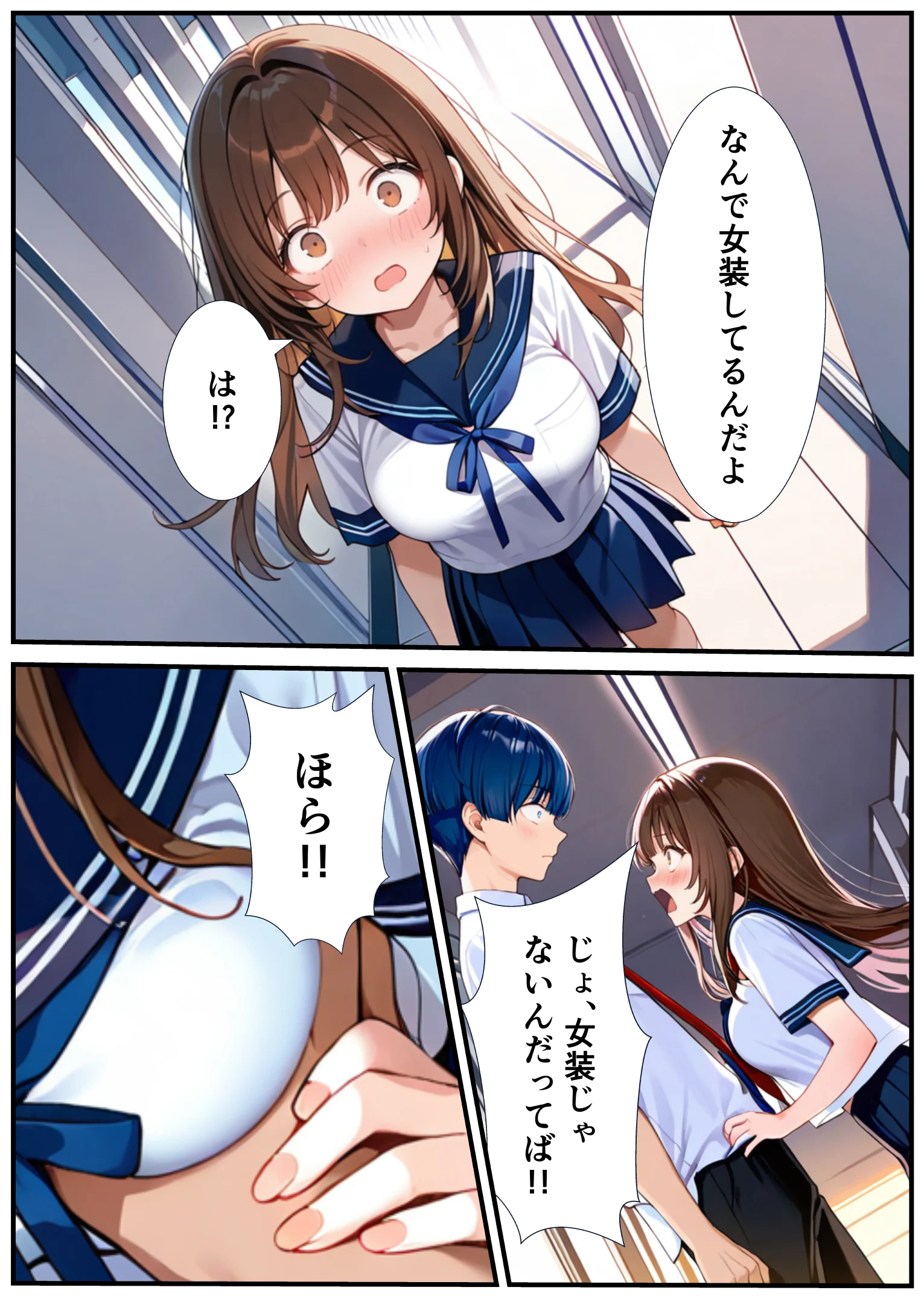女体化したので大好きだった親友を寝取った話 制服・性転換・女体化・幼なじみ サンプル20ページ目（悪魔ほろほろ）
