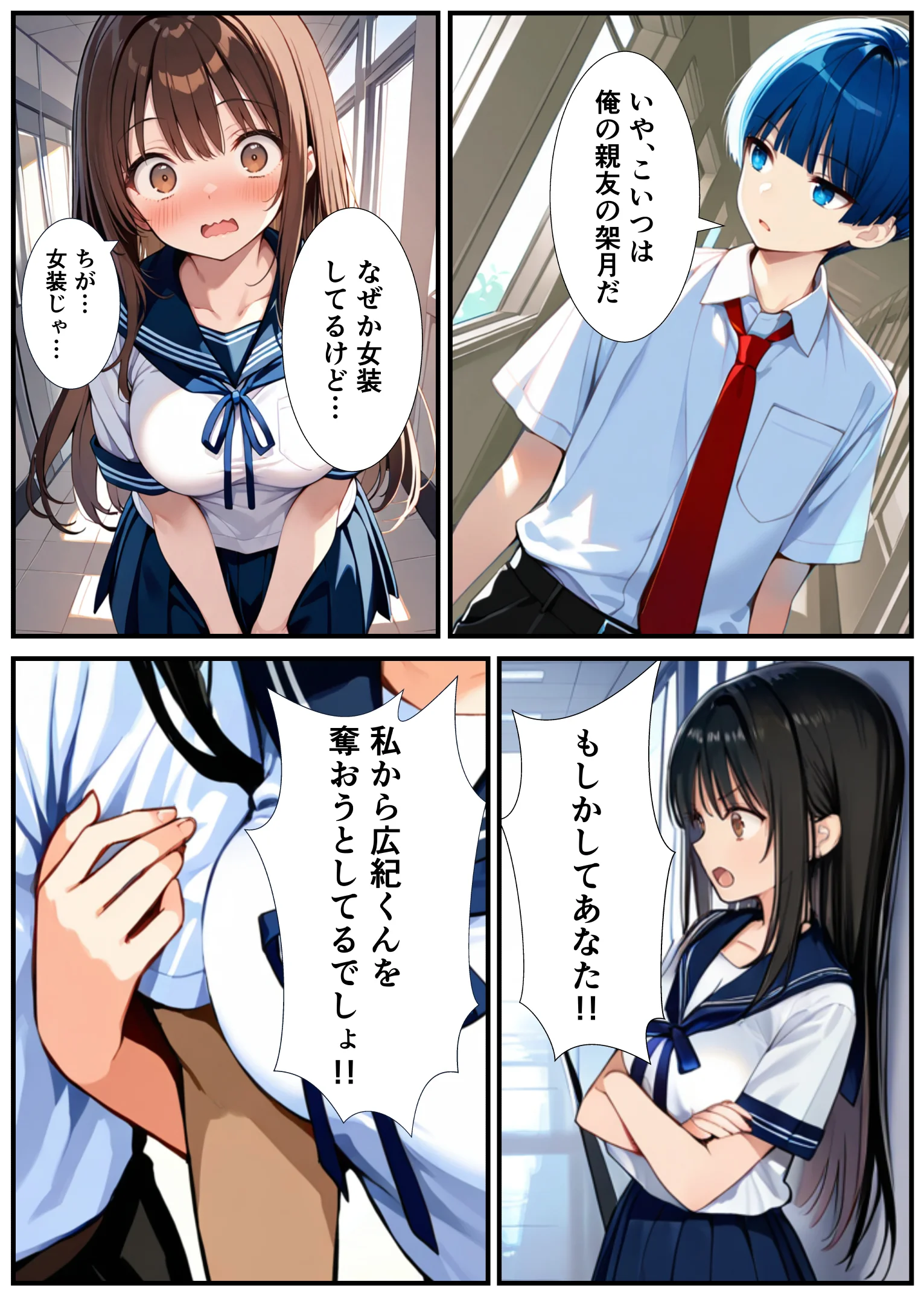 女体化したので大好きだった親友を寝取った話 制服・性転換・女体化・幼なじみ サンプル22ページ目（悪魔ほろほろ）