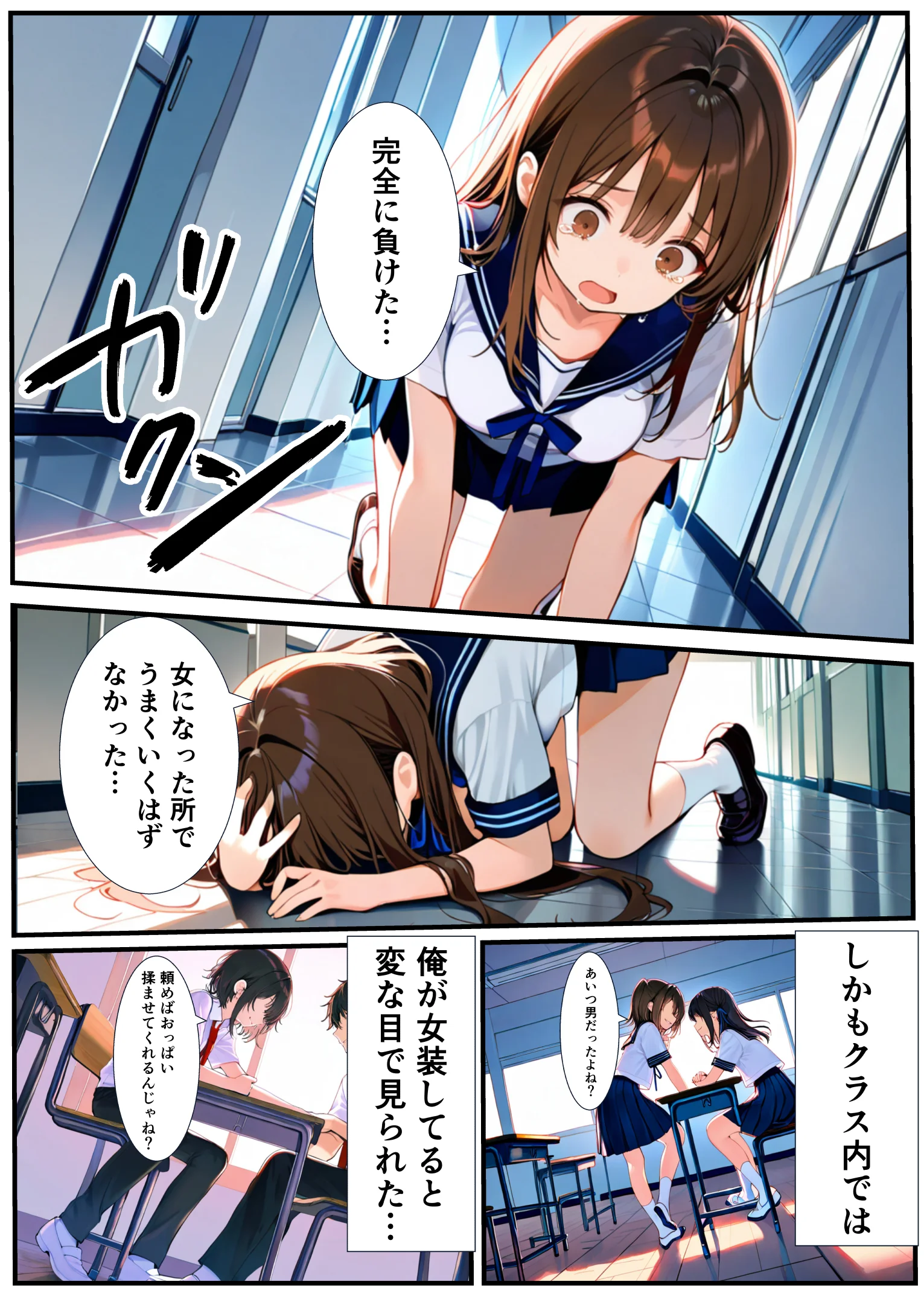 女体化したので大好きだった親友を寝取った話 制服・性転換・女体化・幼なじみ サンプル24ページ目（悪魔ほろほろ）