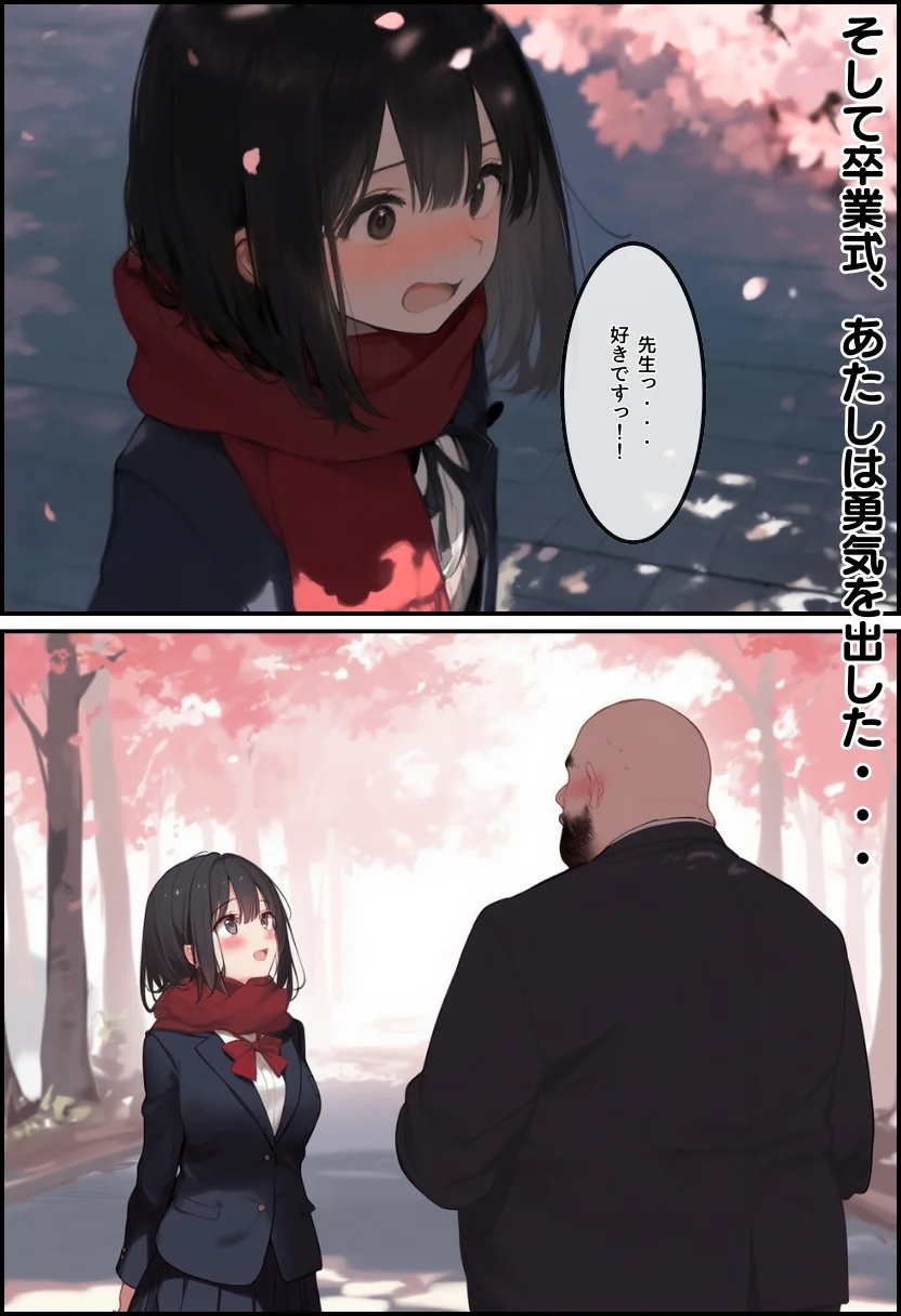 私と先生の卒業式〜禁断の関係、教え子とのセックスがこんなにも気持ちいいなんて〜 制服・処女・中出し サンプル5ページ目（竿役が種付けおじさんじゃないとヌケないんだが・・・）