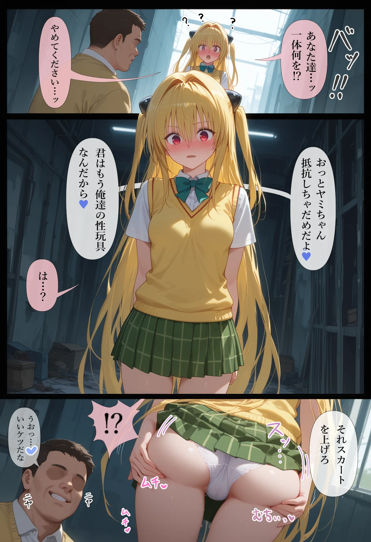凌●召喚  召喚ヒロインには人権が無いので好き放題●されました〜金●の闇編〜 ファンタジー・制服・中出し サンプル3ページ目（召喚師ジバ）