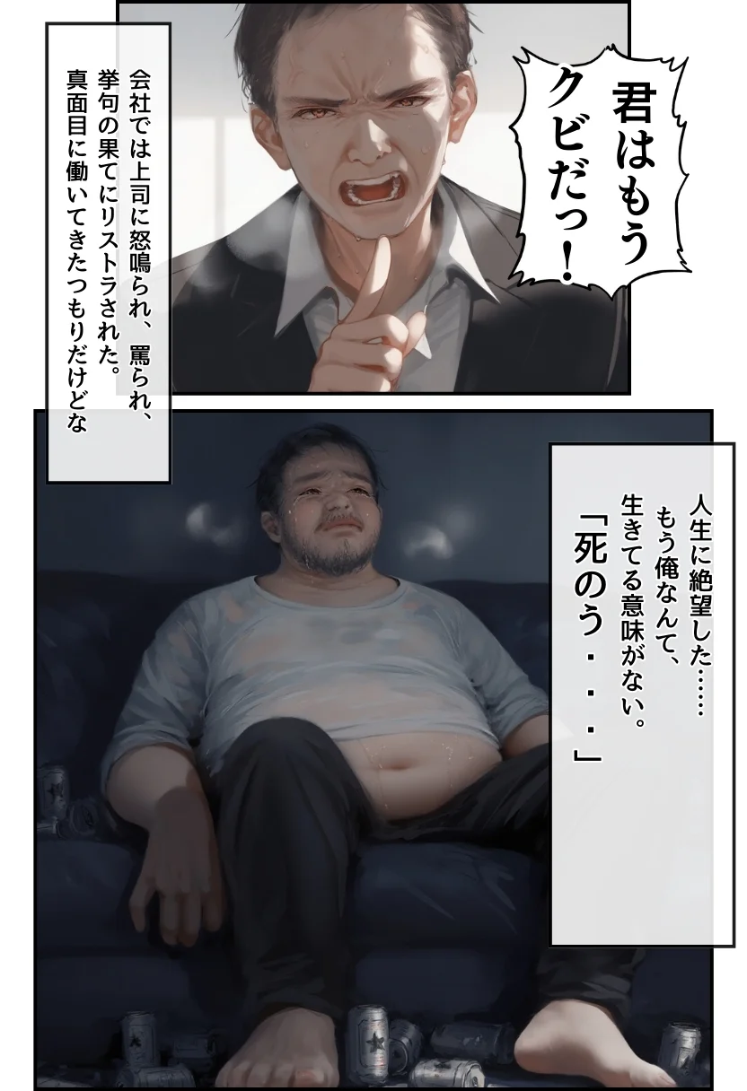 【無敵の人】人生に絶望した弱者男性のおじさんが無敵になるまで 辱め・制服・処女 サンプル4ページ目（竿役が種付けおじさんじゃないとヌケないんだが・・・）