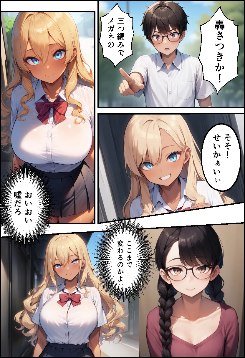 幼なじみが巨乳ギャルになっていたので筆おろしさせてもらった 制服・ギャル・巨乳 サンプル4ページ目（イッキ）