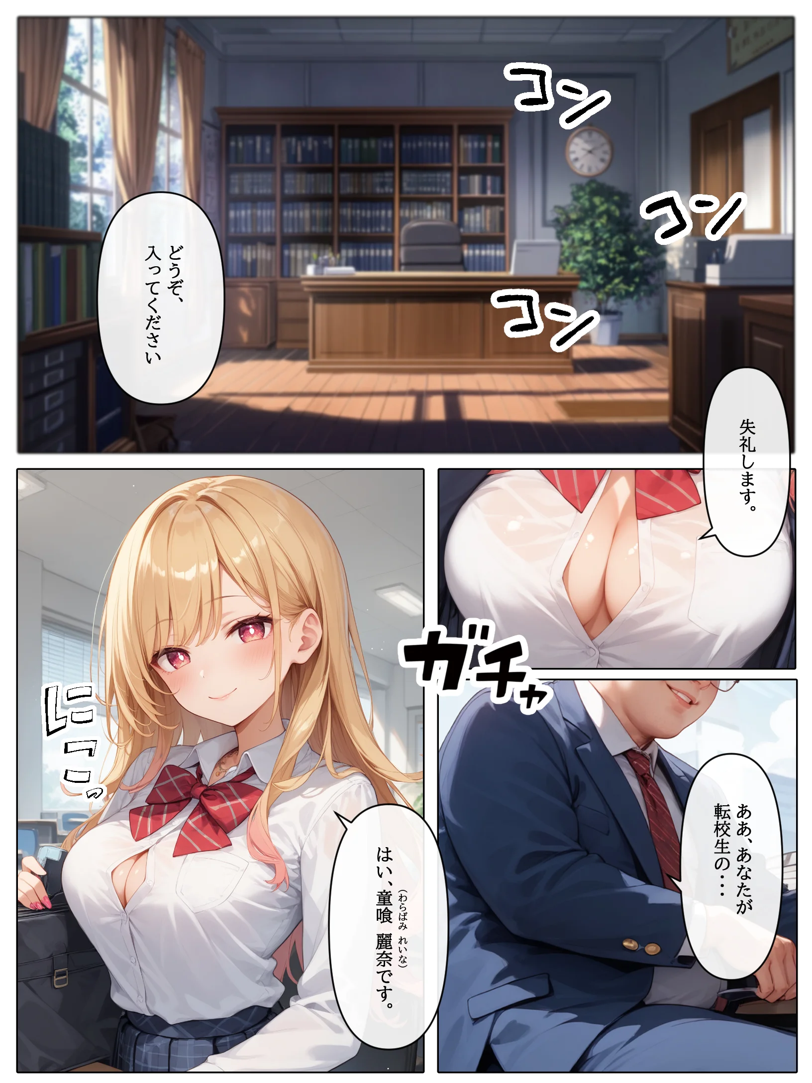 【コミック版】性処理学園〜ギャル転校生編〜 辱め・制服・学園もの サンプル2ページ目（AOI-Atelier）