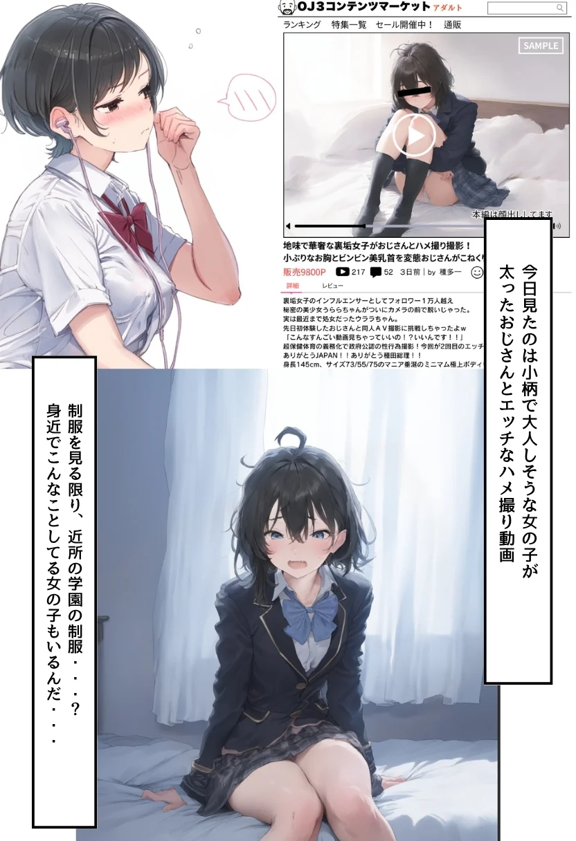 おじさん限定マッチングアプリ【おじ恋】で処女捧げちゃいました。 制服・処女・巨乳 サンプル6ページ目（竿役が種付けおじさんじゃないとヌケないんだが・・・）