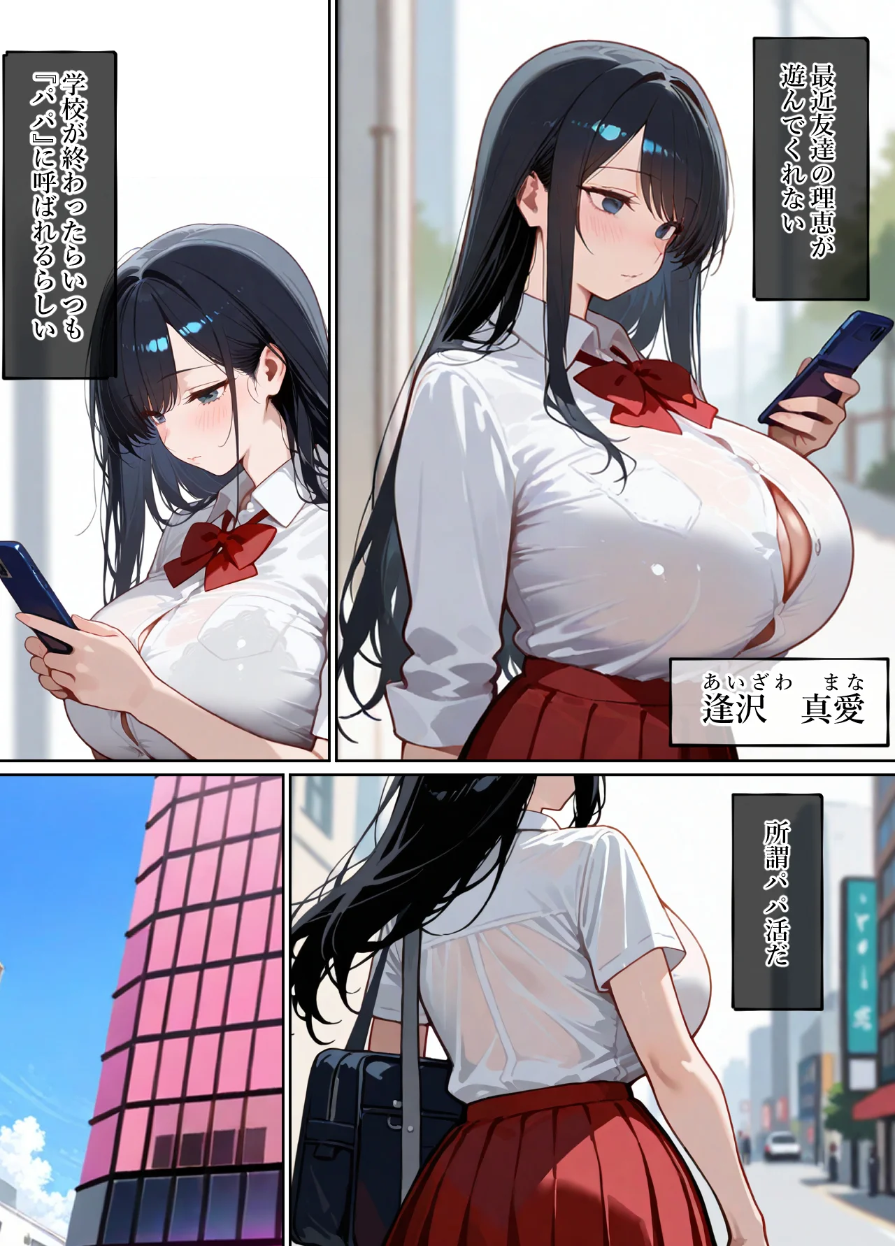 一般的パパ活事情〜大人の世界なんて知らなかった私が友達のパパを寝とっちゃう話〜 制服・処女・巨乳 サンプル1ページ目（ぱるぱるむんむん）