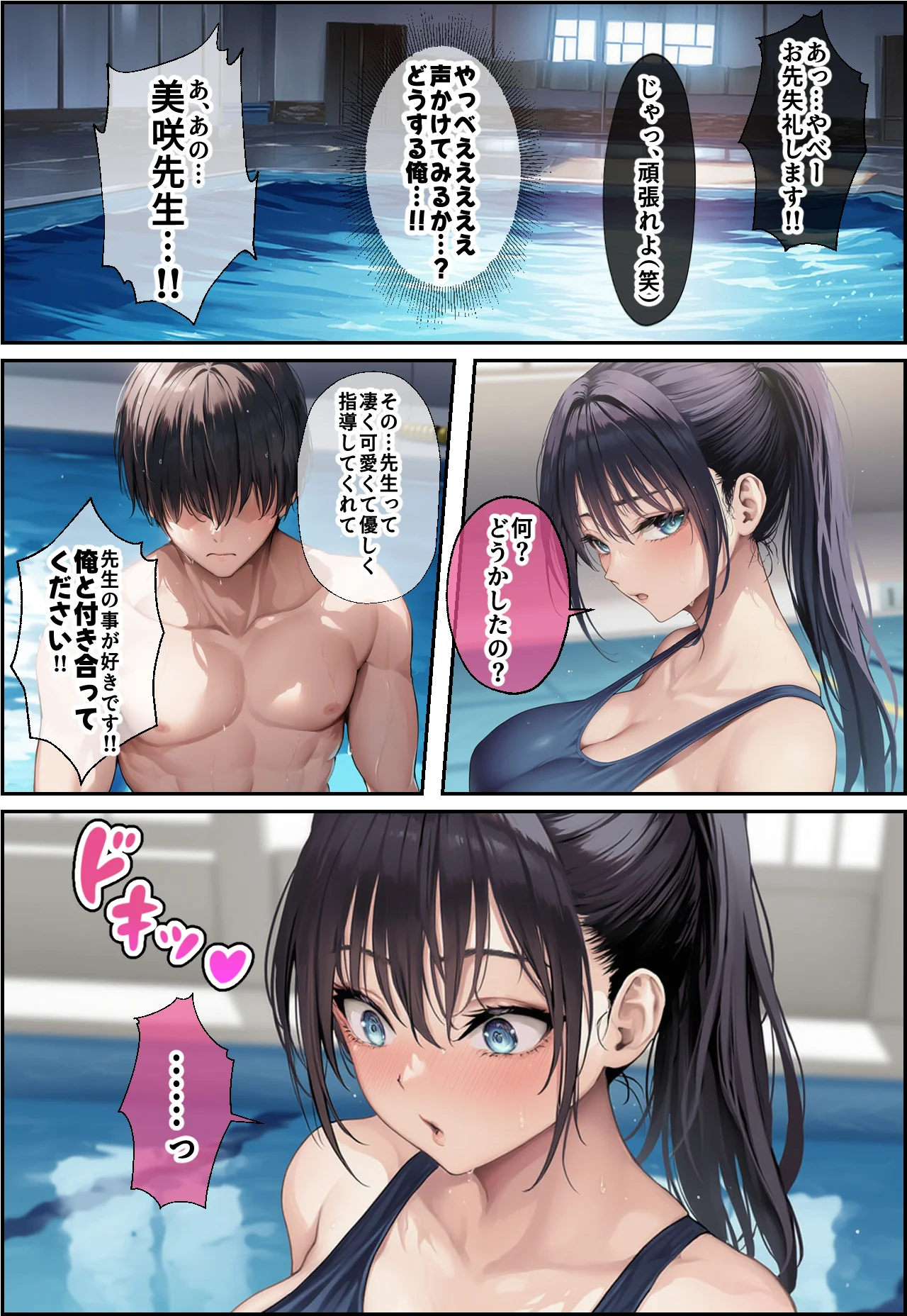 発情したドスケベ水泳部顧問とプールで乱れまくる話 学園もの・巨乳・中出し サンプル6ページ目（mealis）