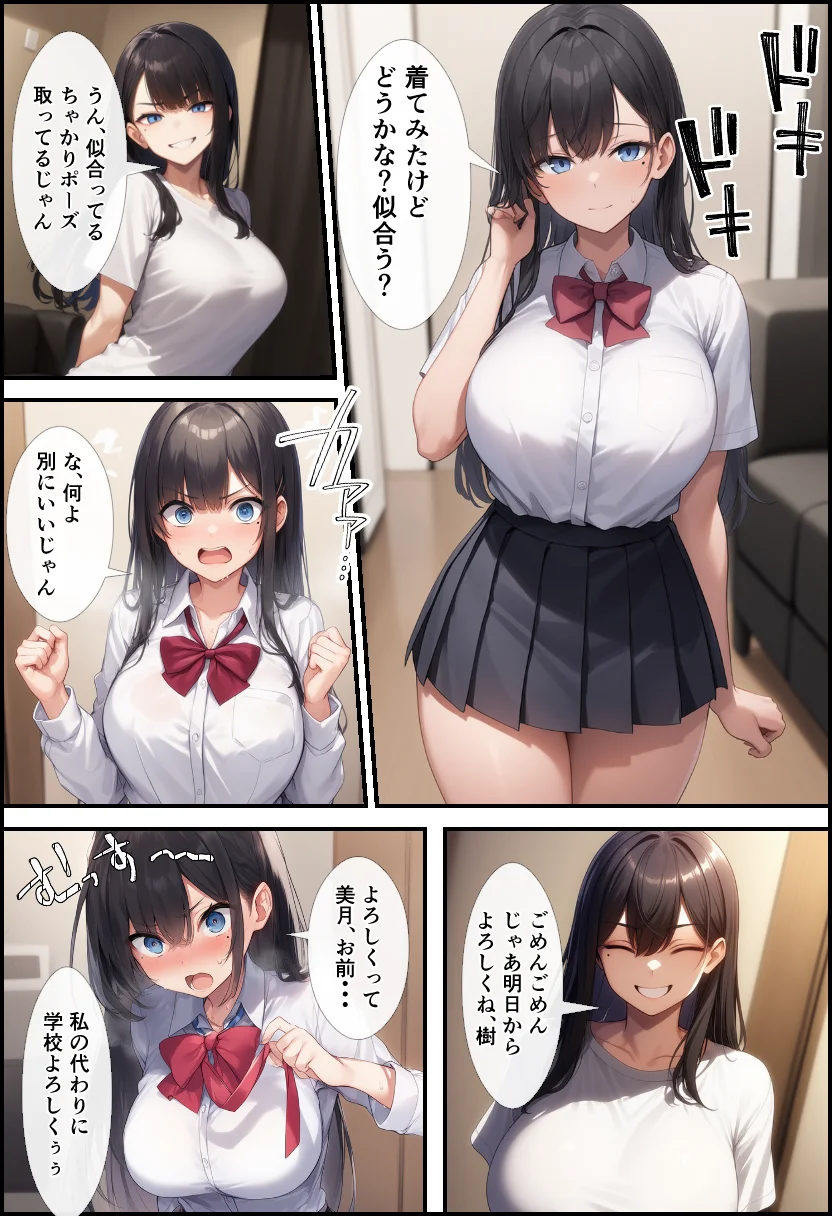 TS女体化した俺が双子の妹の彼氏にメス墜ちさせられた！ 制服・性転換・女体化・巨乳 サンプル10ページ目（イッキ）