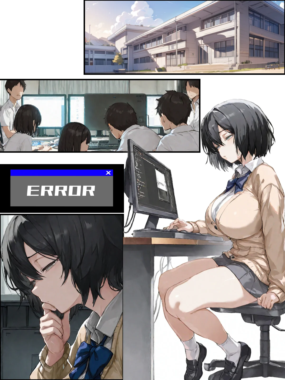 NTR漫画5作品300P総集編！パソコン部、幼馴染、新卒ちゃん、バスケ女子、リフレ嬢 幼なじみ・寝取り・寝取られ・NTR・鬱 サンプル7ページ目（迂路沢）