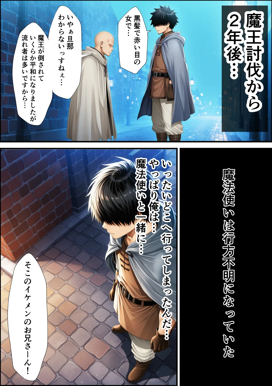 魔王を倒して2年後行方不明だった魔法使いと娼館で再開した話 ファンタジー・拘束・辱め サンプル8ページ目（あんふぃろーざ）