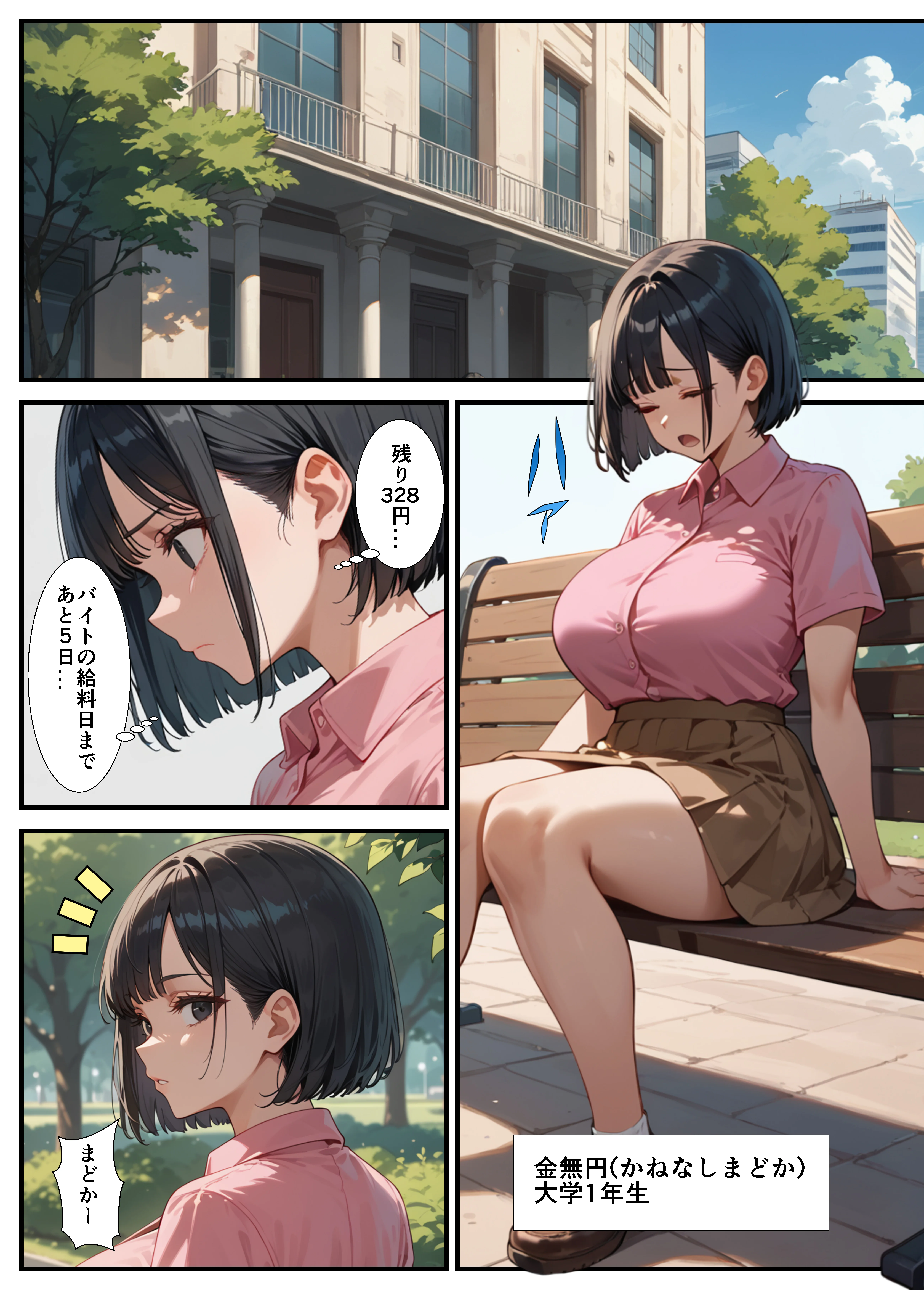 闇バイトでAVに出演したら人生終了した話 処女・巨乳・中出し サンプル2ページ目（ピココミック）