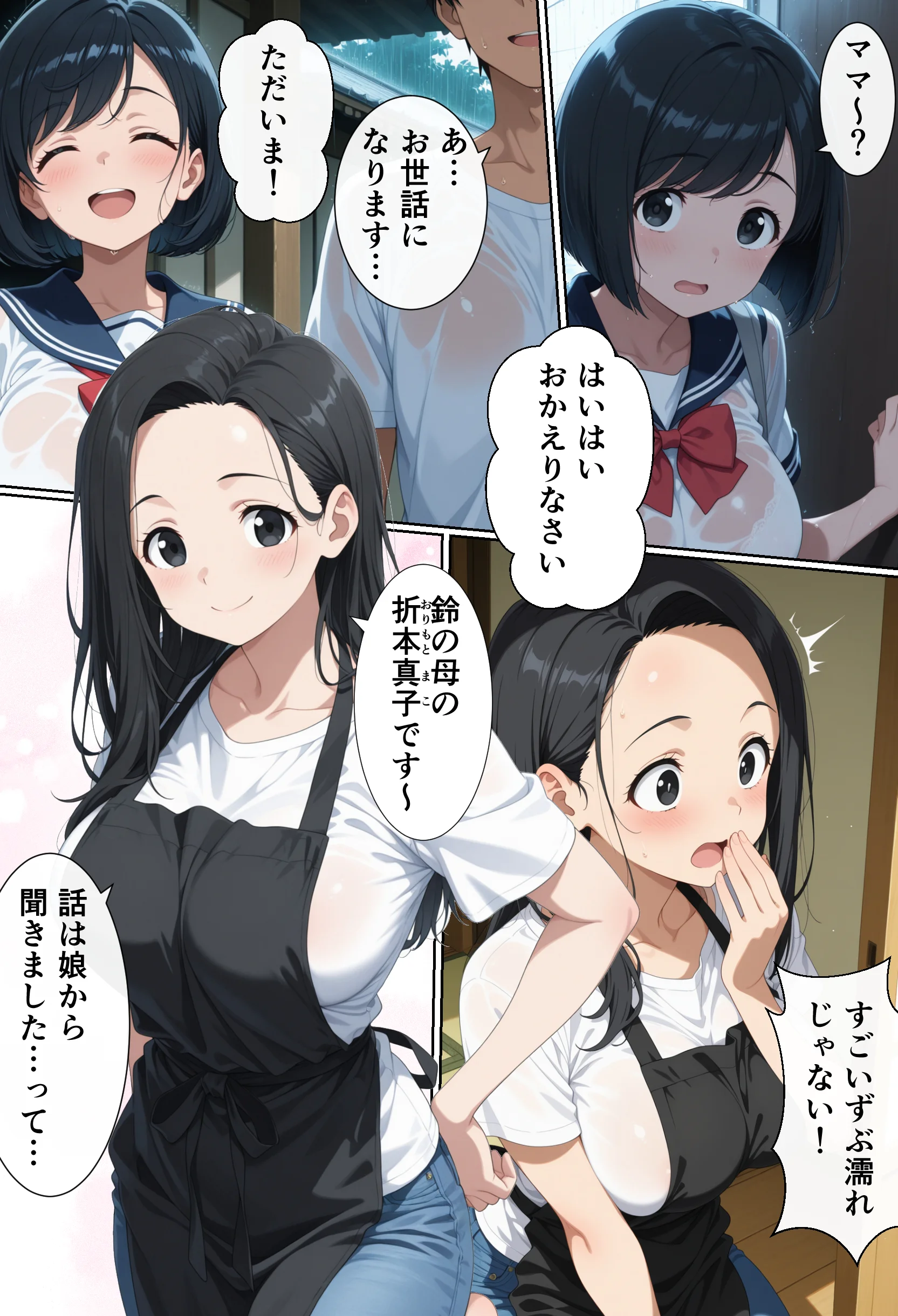 田舎で極上親子丼 人妻・主婦・巨乳・母乳 サンプル10ページ目（御殿の湯）