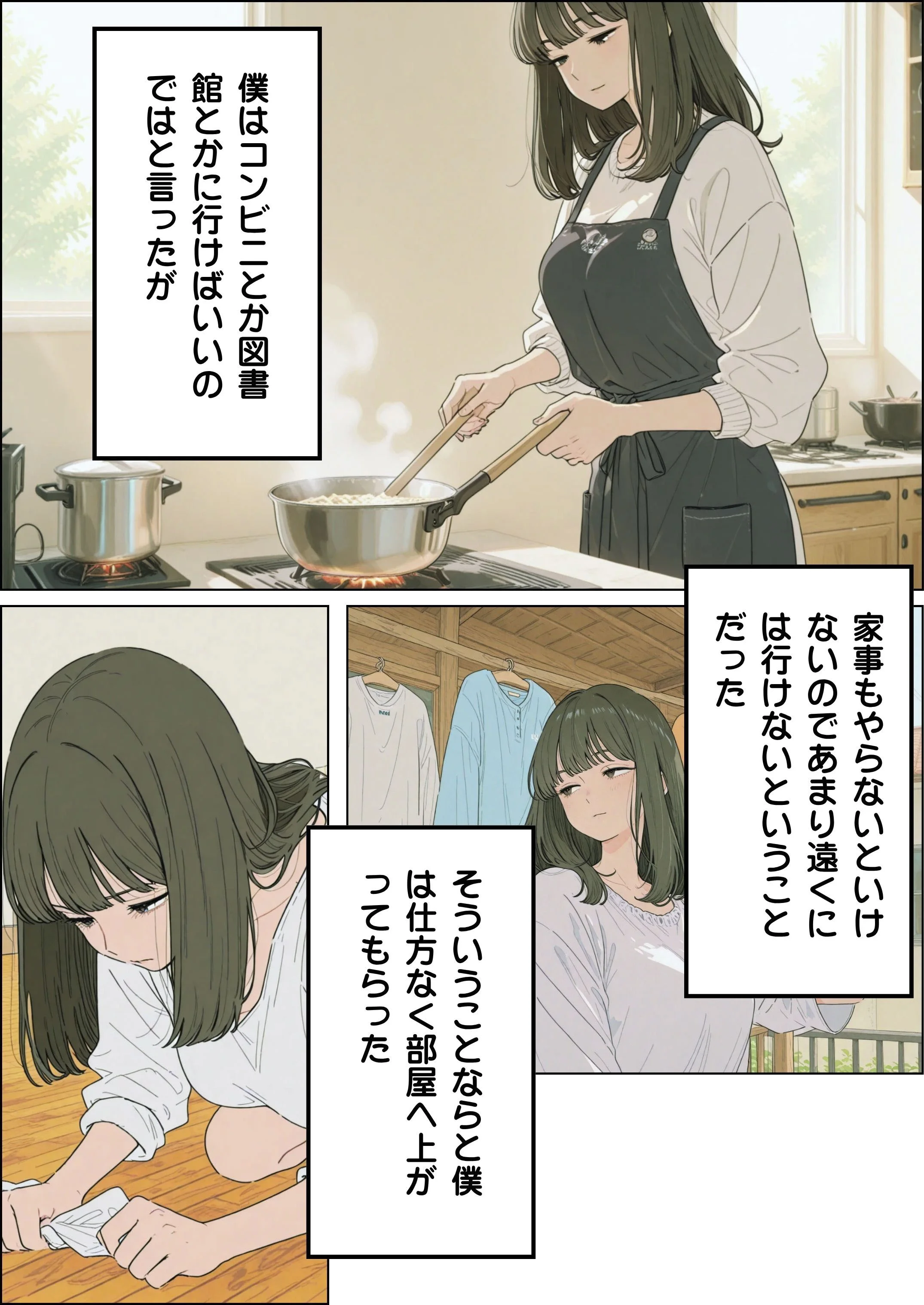 近所の人妻がエアコンが壊れたというので訪ねてきました 人妻・主婦・寝取り・寝取られ・NTR・陰毛・腋毛 サンプル8ページ目（だれもが）