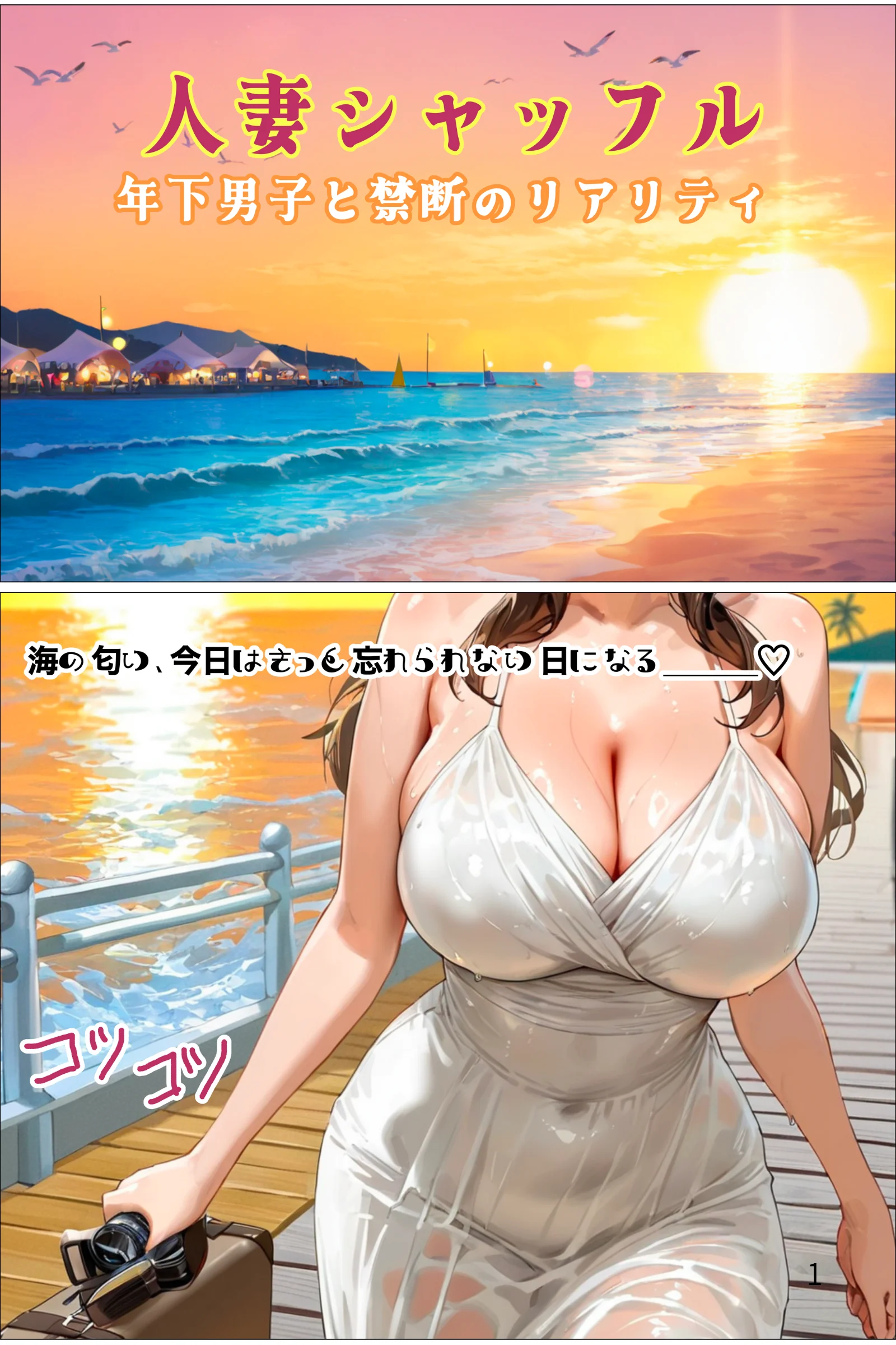 人妻シャッフル〜年下男子と禁断のリアリティ 人妻・主婦・巨乳・寝取り・寝取られ・NTR サンプル1ページ目（黒海ジュリア）