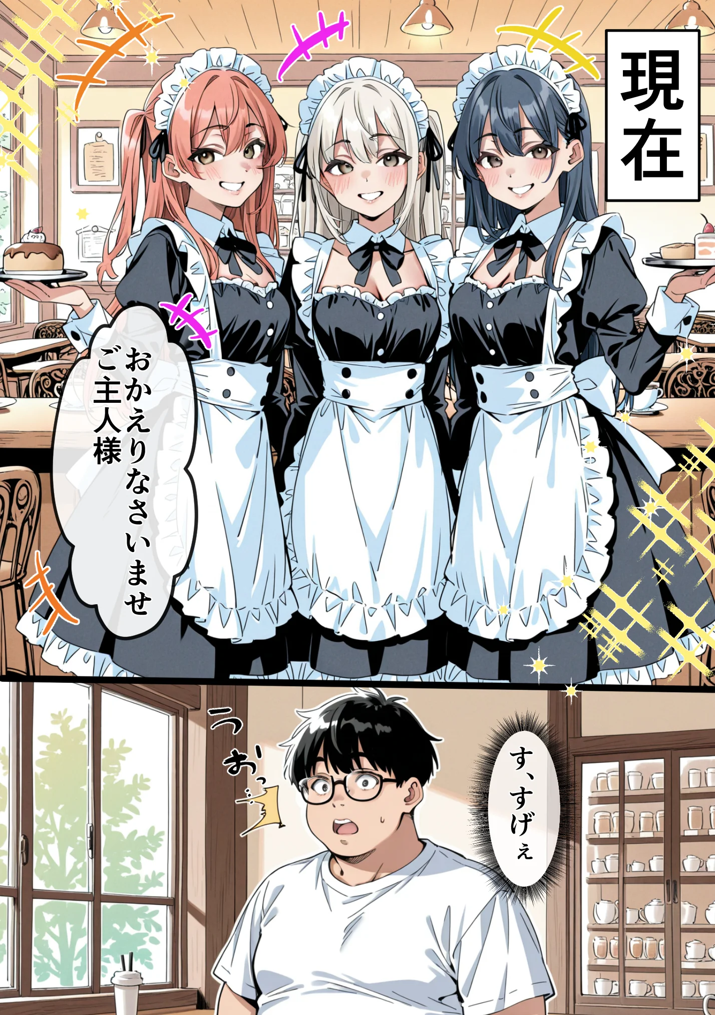 Ub●rの配達先で推しコンカフェ嬢が彼氏とヤってた話 ウェイトレス・巨乳・寝取り・寝取られ・NTR サンプル14ページ目（ピココミック）