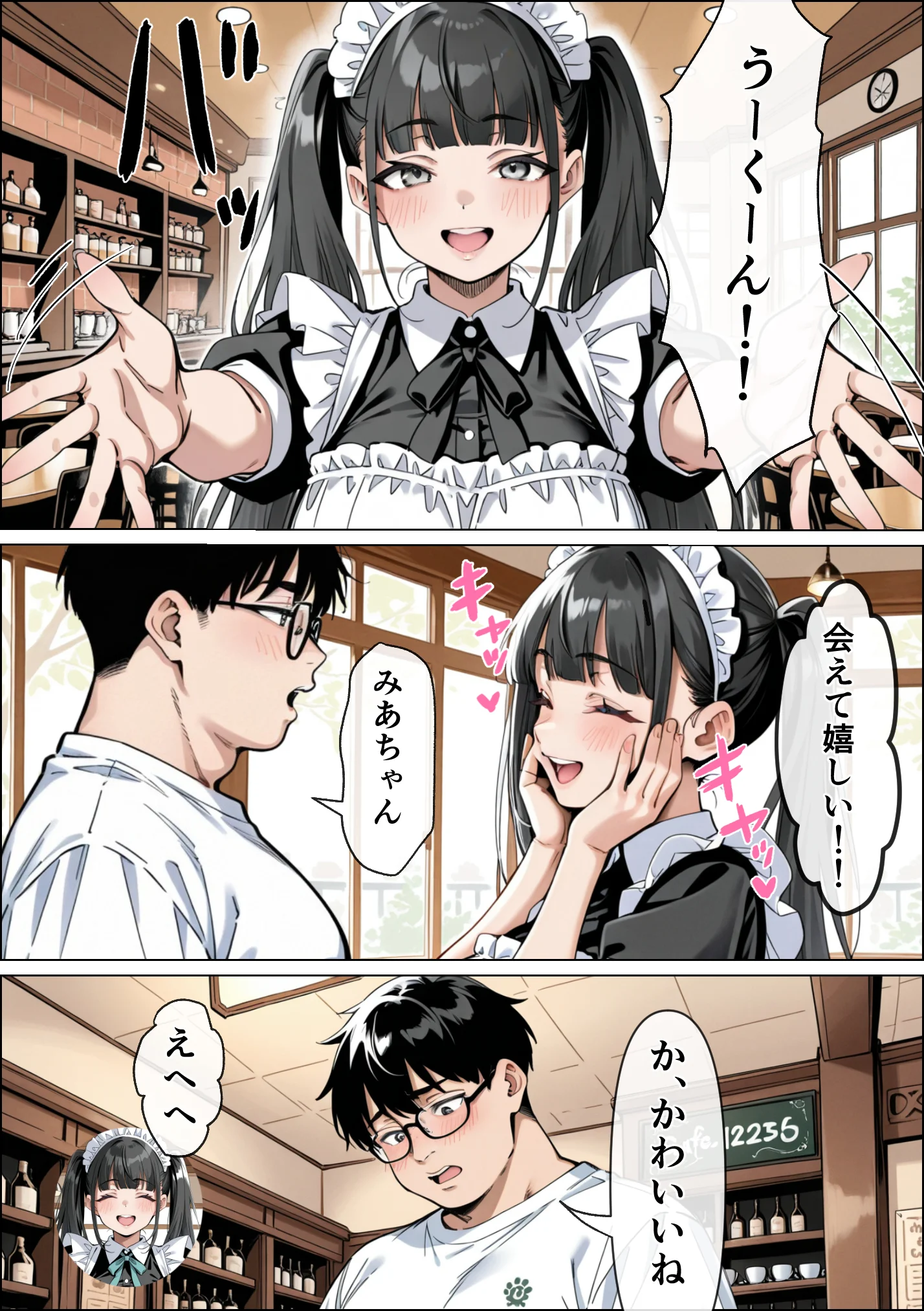 Ub●rの配達先で推しコンカフェ嬢が彼氏とヤってた話 ウェイトレス・巨乳・寝取り・寝取られ・NTR サンプル15ページ目（ピココミック）
