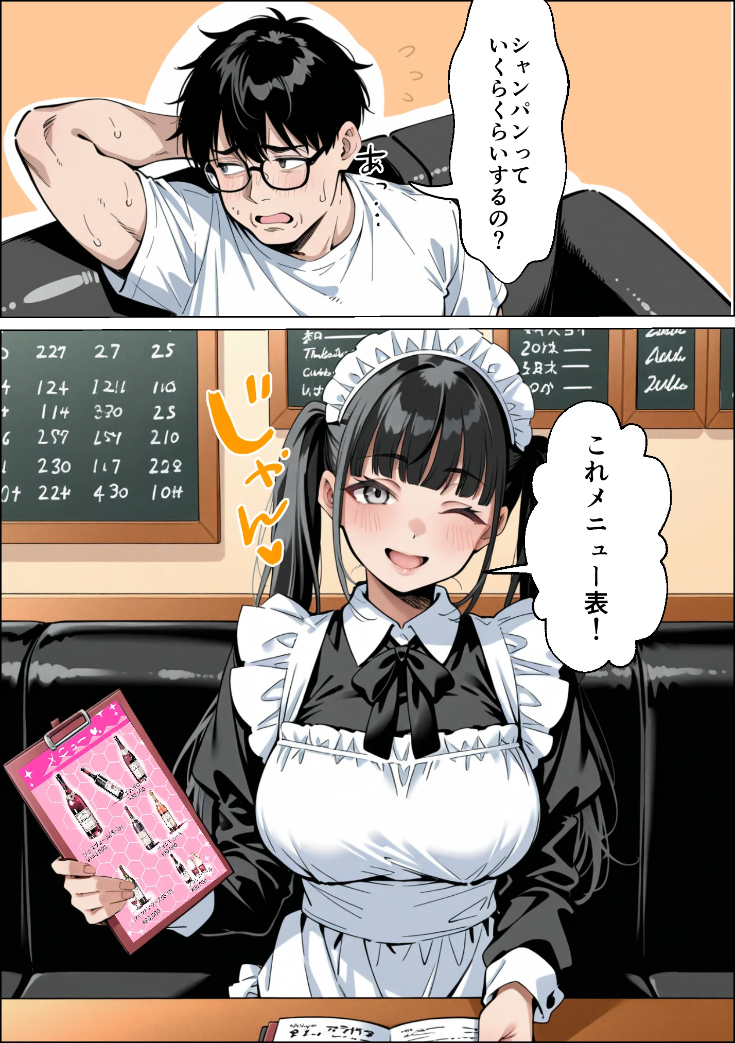 Ub●rの配達先で推しコンカフェ嬢が彼氏とヤってた話 ウェイトレス・巨乳・寝取り・寝取られ・NTR サンプル25ページ目（ピココミック）