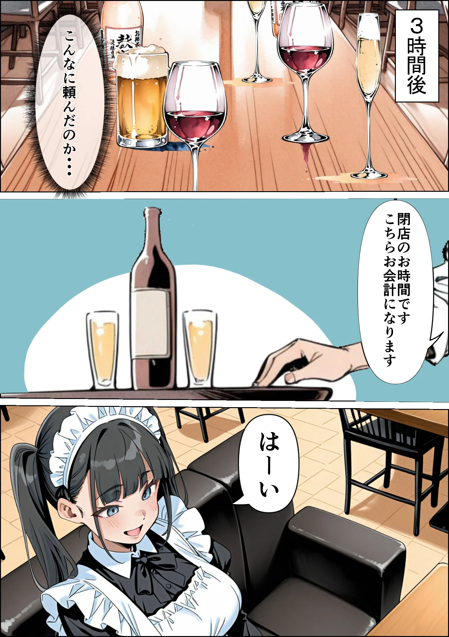 Ub●rの配達先で推しコンカフェ嬢が彼氏とヤってた話 ウェイトレス・巨乳・寝取り・寝取られ・NTR サンプル28ページ目（ピココミック）