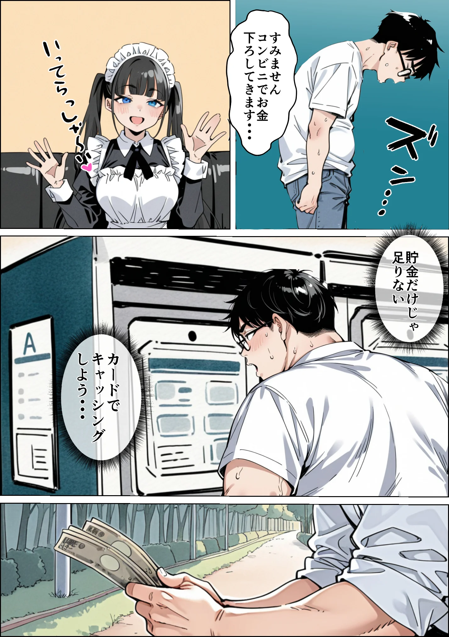 Ub●rの配達先で推しコンカフェ嬢が彼氏とヤってた話 ウェイトレス・巨乳・寝取り・寝取られ・NTR サンプル30ページ目（ピココミック）